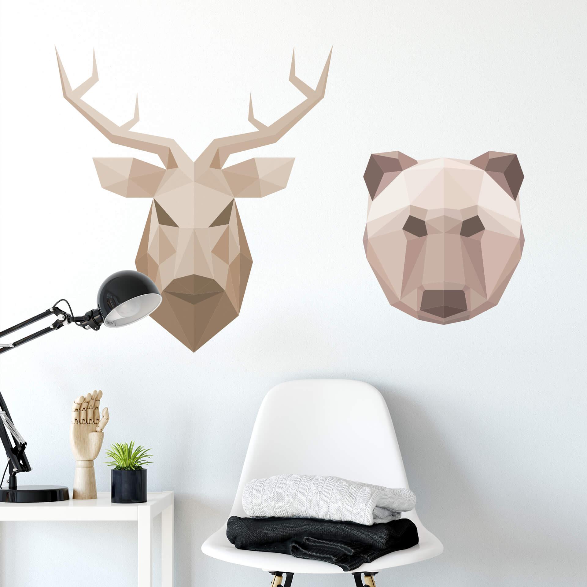 Wallsticker - Polygon - Hjortehoved