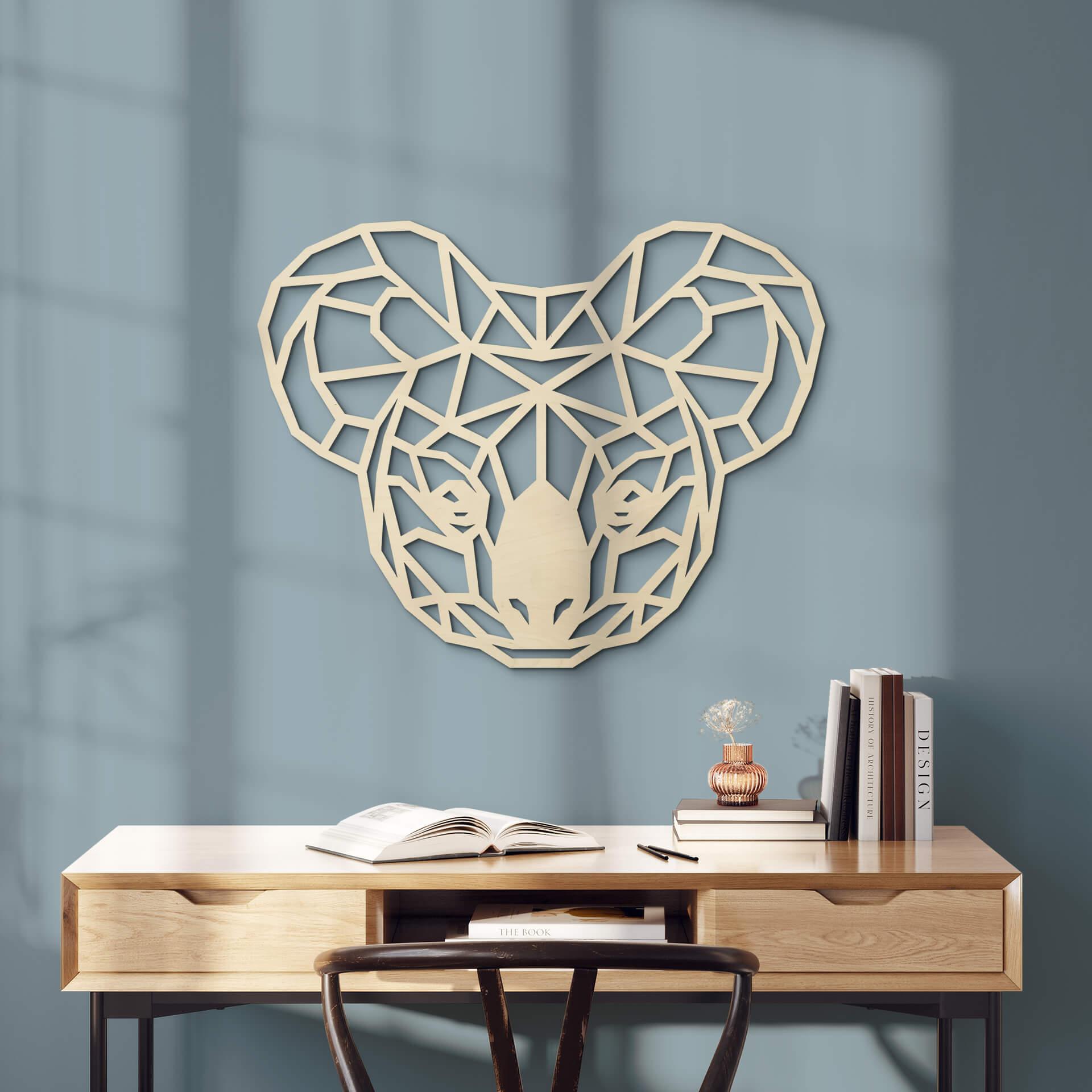 Arte en madera de álamo - Origami Koala