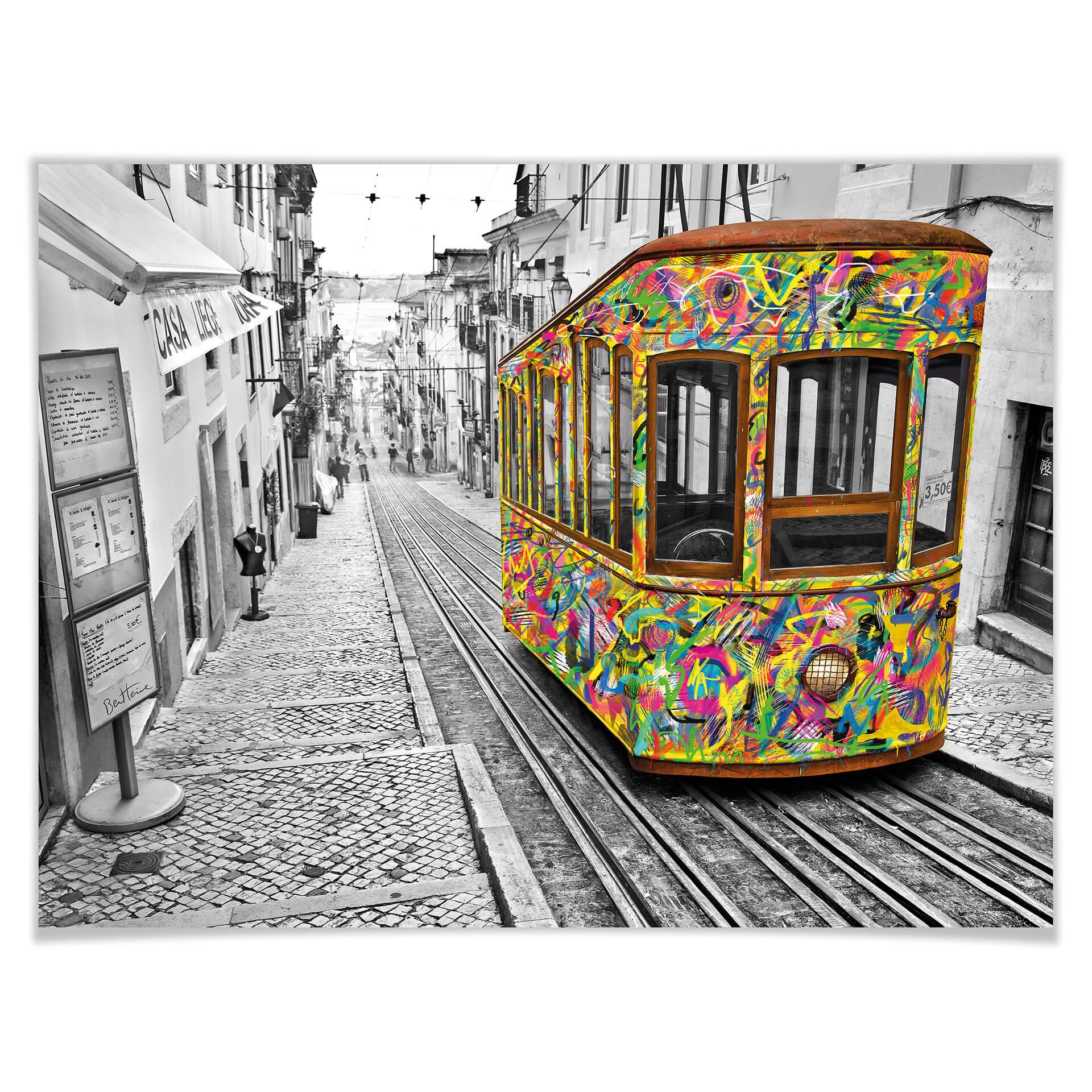 Póster Ben Heine - Tranvía de Menina Lisboa