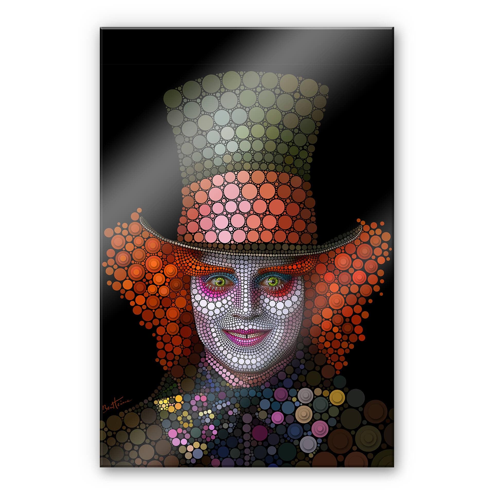 Akrylbillede Ben Heine - Circlism: Johnny Depp hattemageren