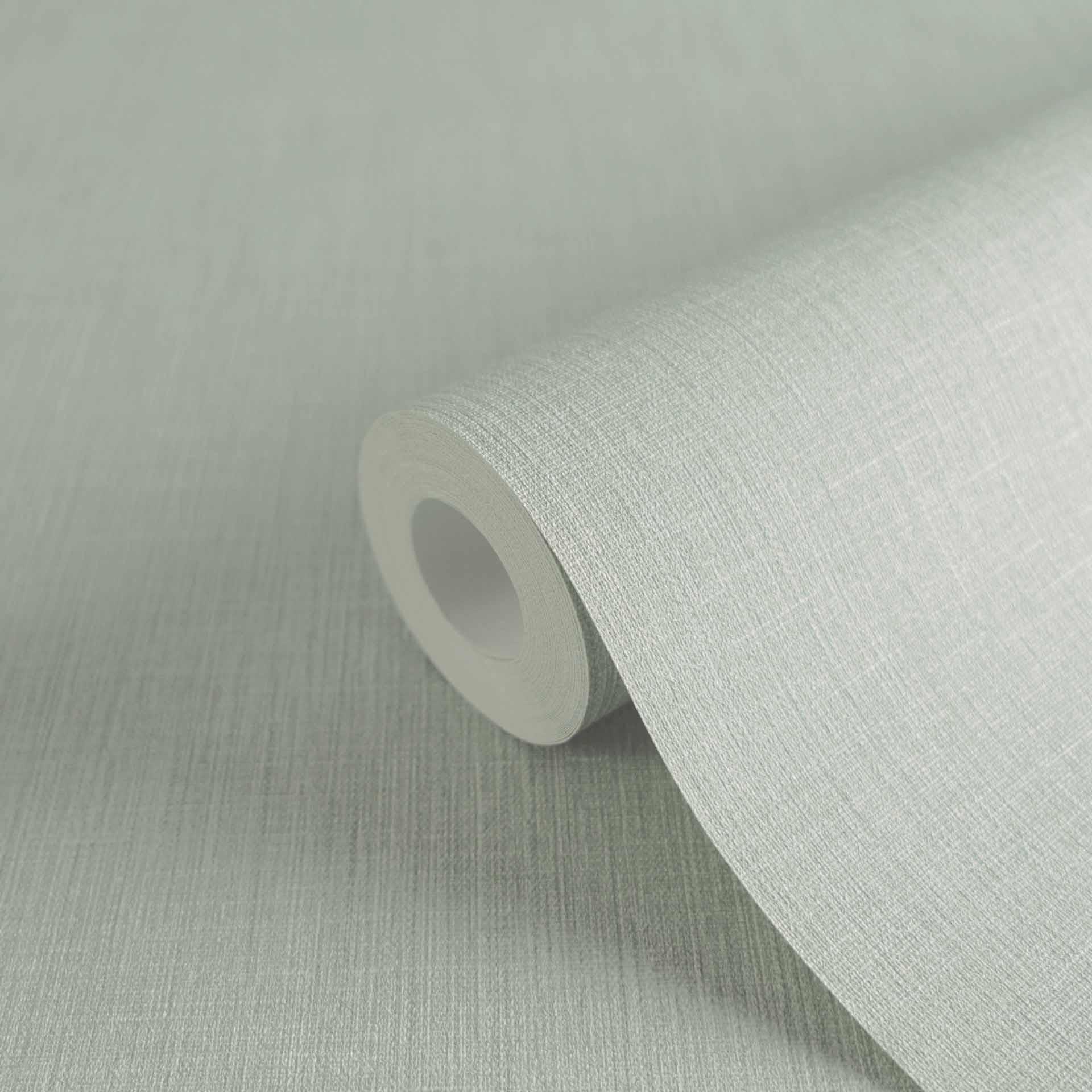 Mintgroen effen behang in textiellook - eenkleurig vliesbehang voor een modern interieur