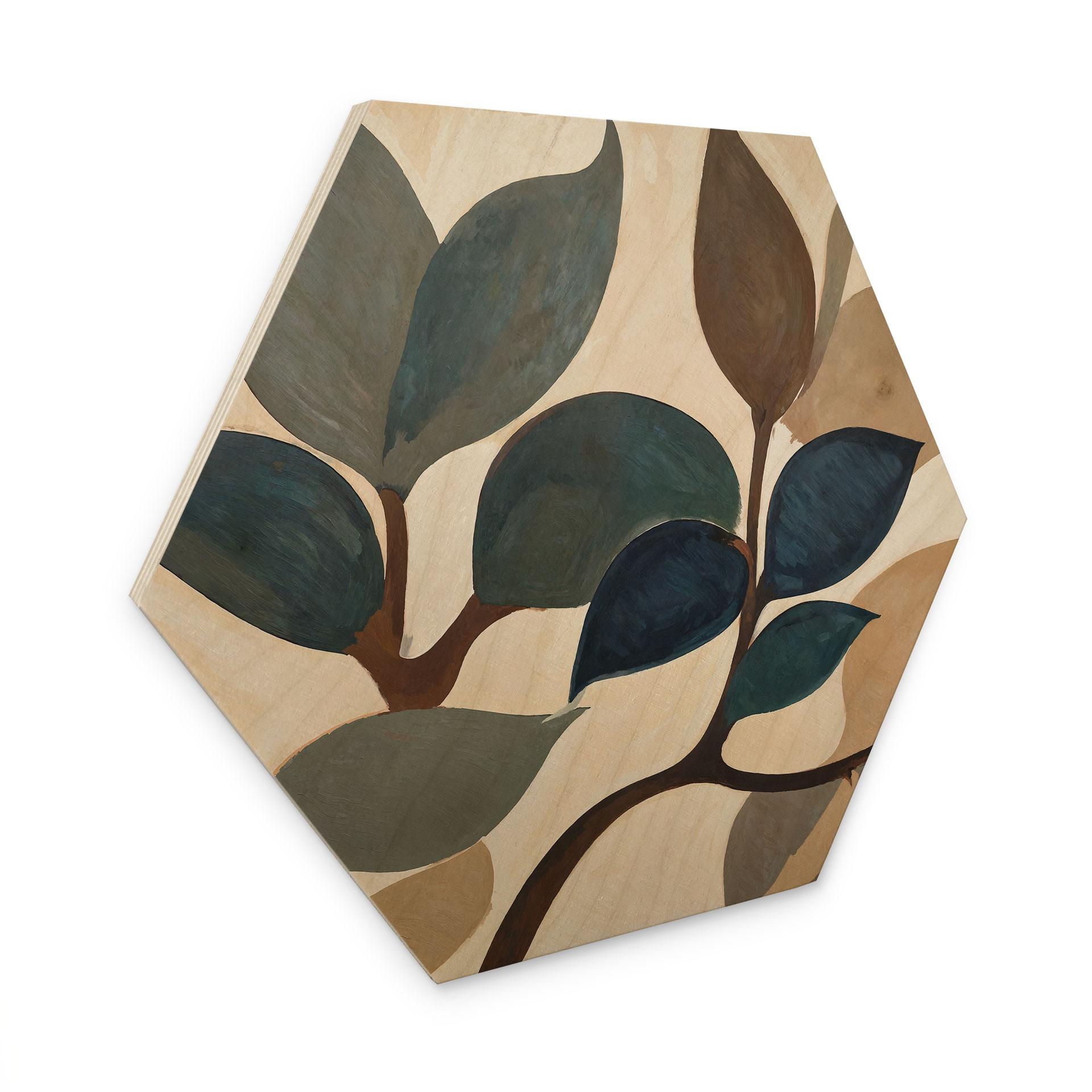 Esagono Insegna in Legno Emil's Garden - Foglie Botaniche - Sir Edward x Grigory Gladarev