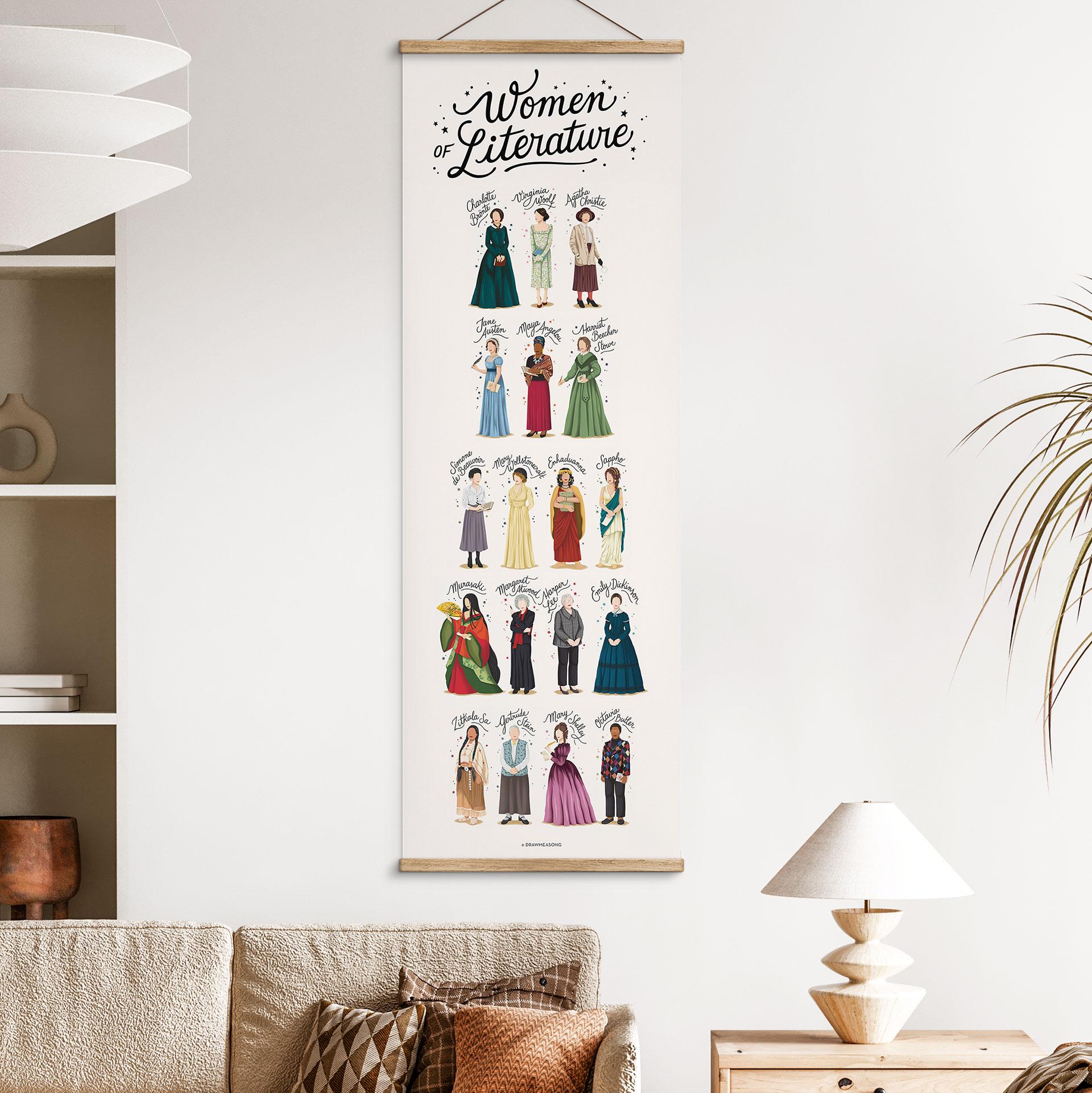 Tekstil plakat Berømte kvinder i litteraturen - Tohmé