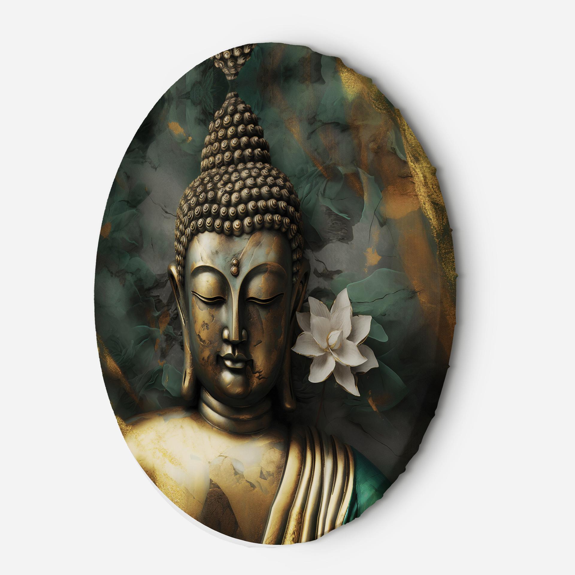 Rundt lærredsmaleri Buddha Zen Abstraktion