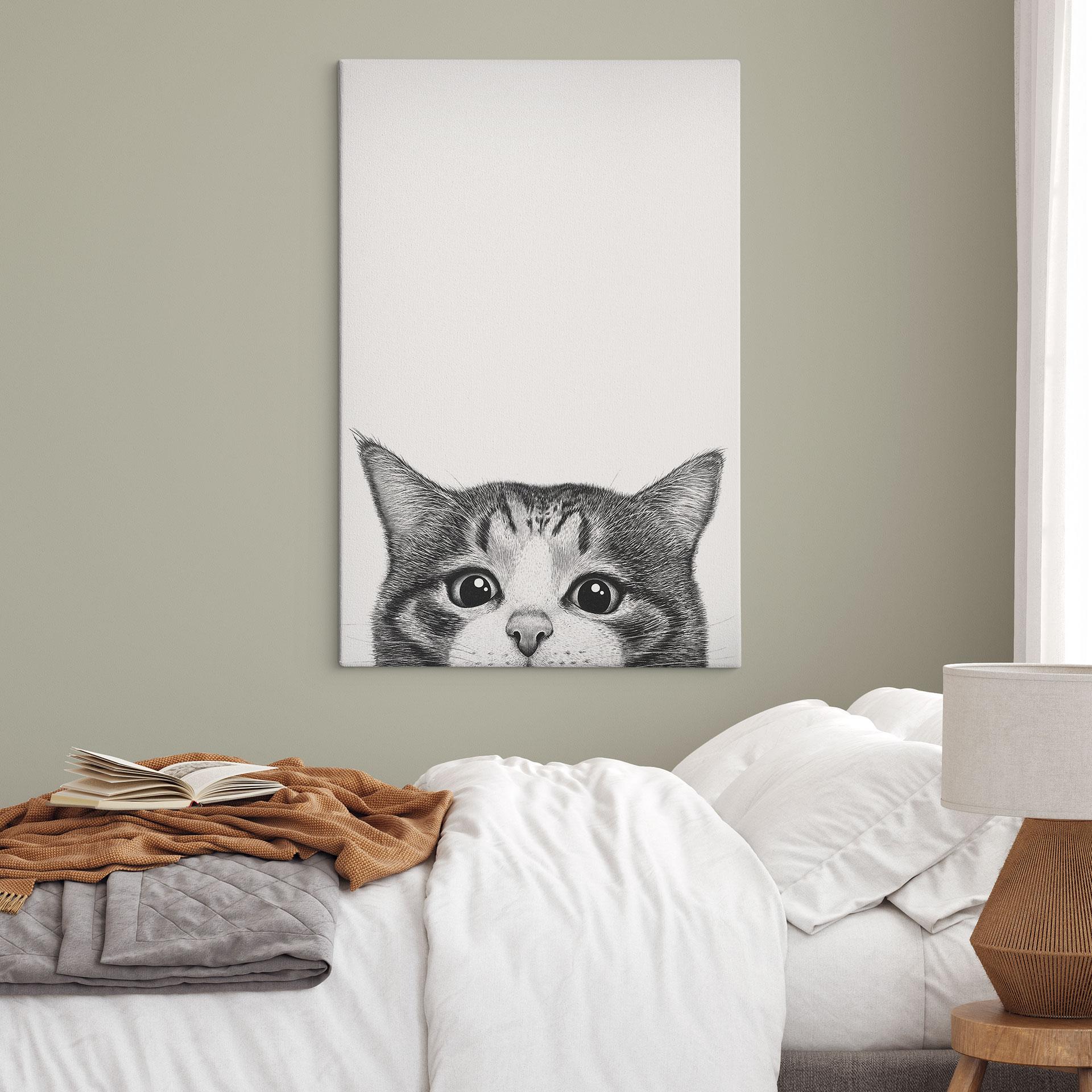 Canvasbillede Nysgerrig kat - Korenkova