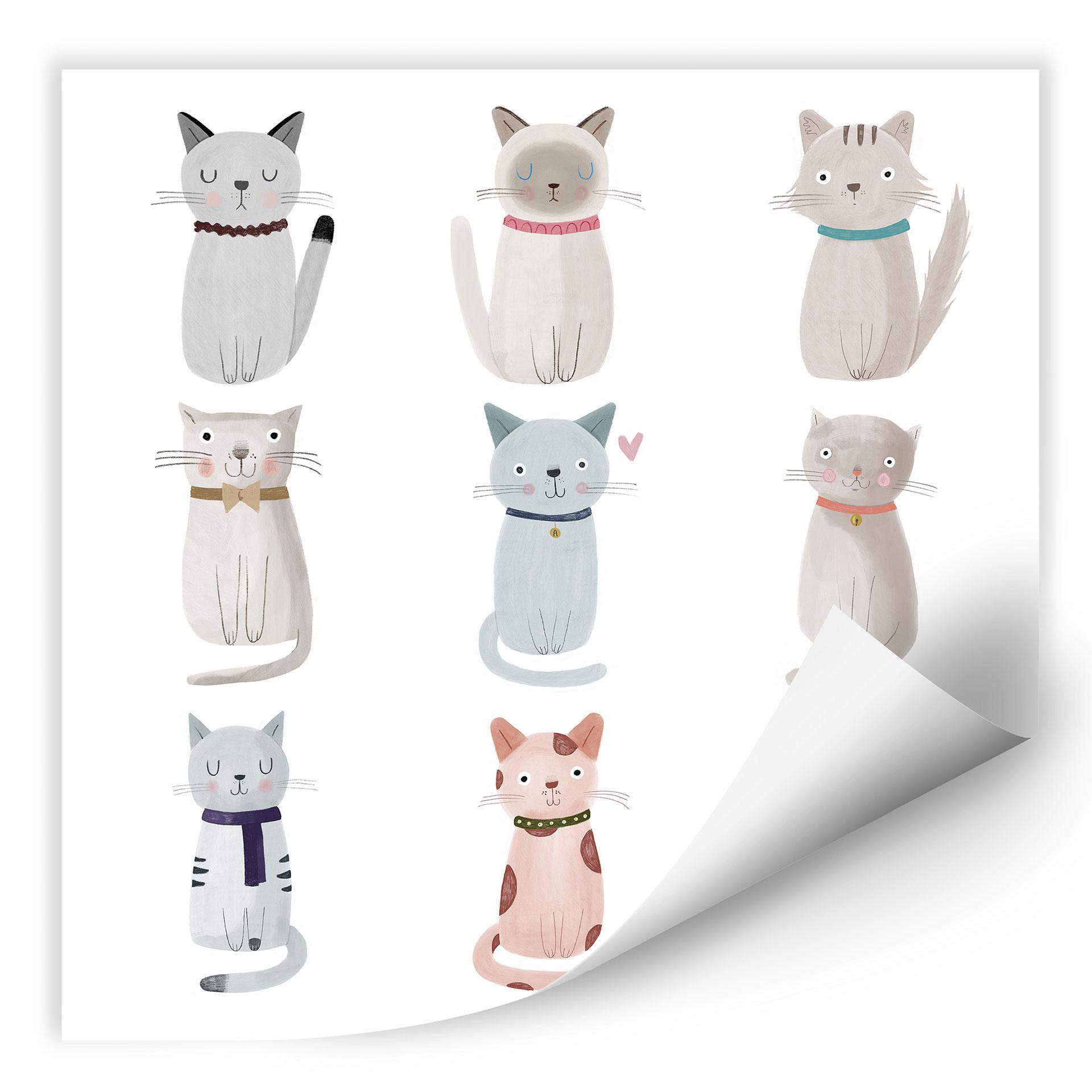 Zelfklevende Poster Loske - Cat Family