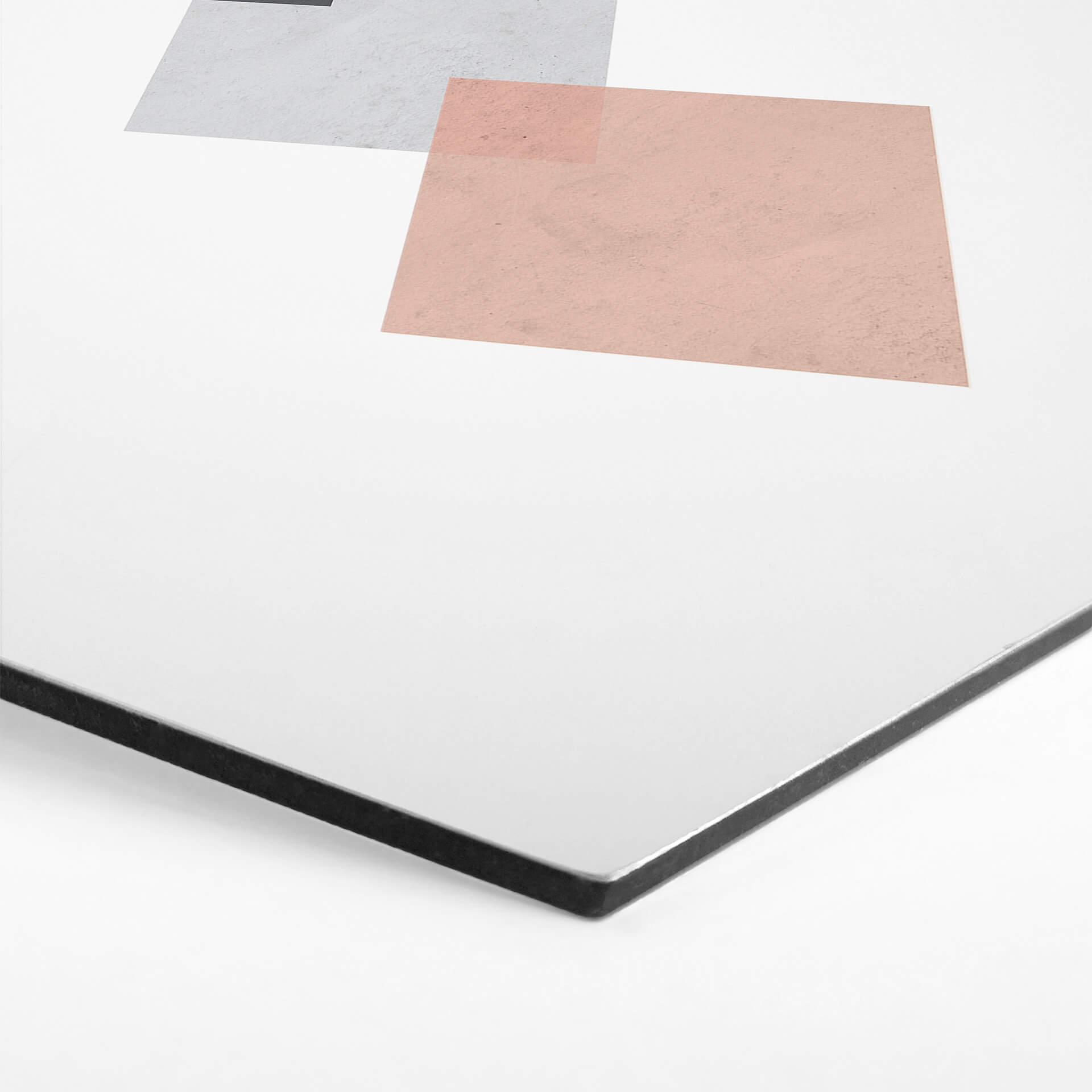 Hexagon - Alu-Dibond Nouveauprints - Squares Pink