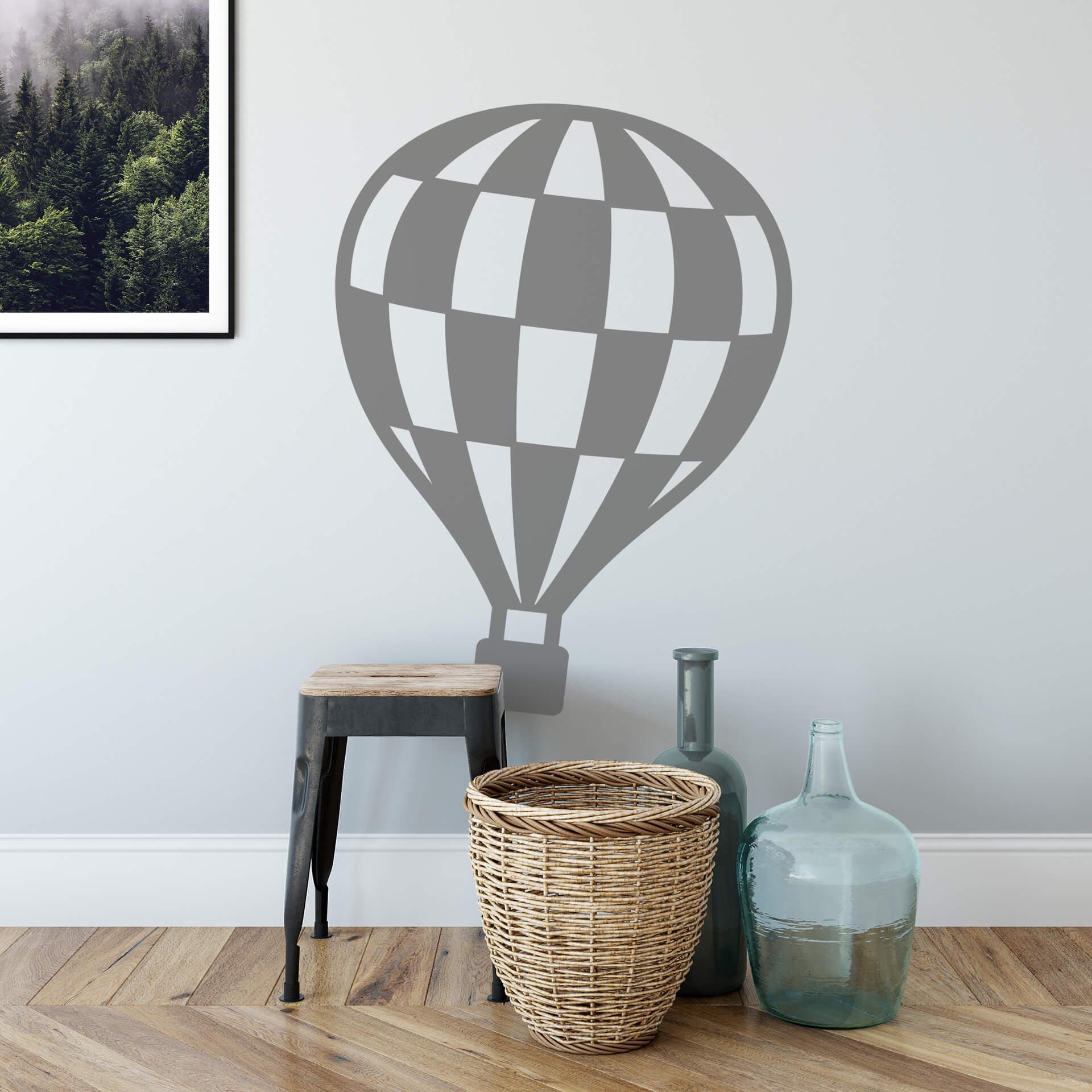 Wandtattoo Heißluftballon kariert