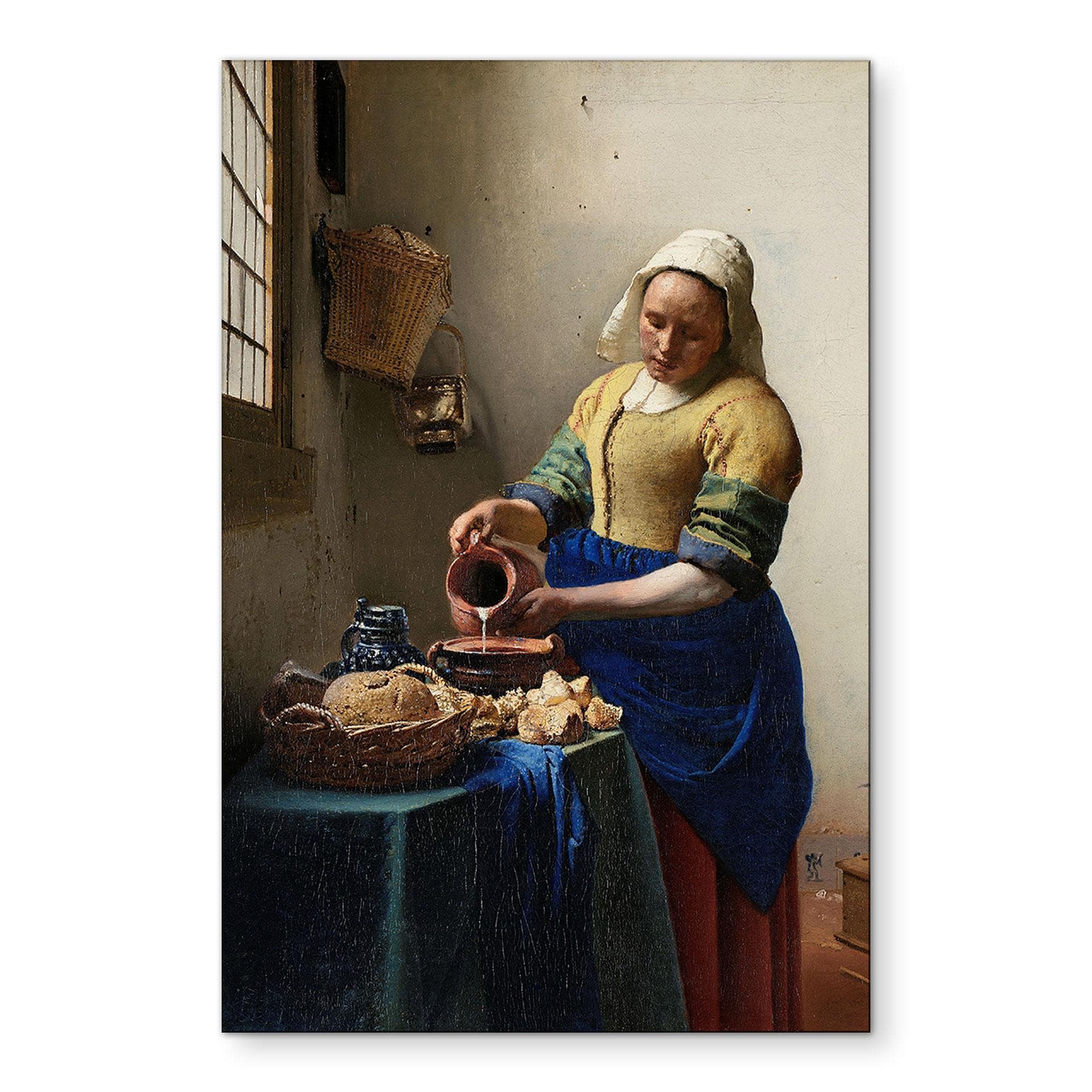 Wandbild Vermeer - Das Mädchen mit dem Milchkrug - Alu-Dibond