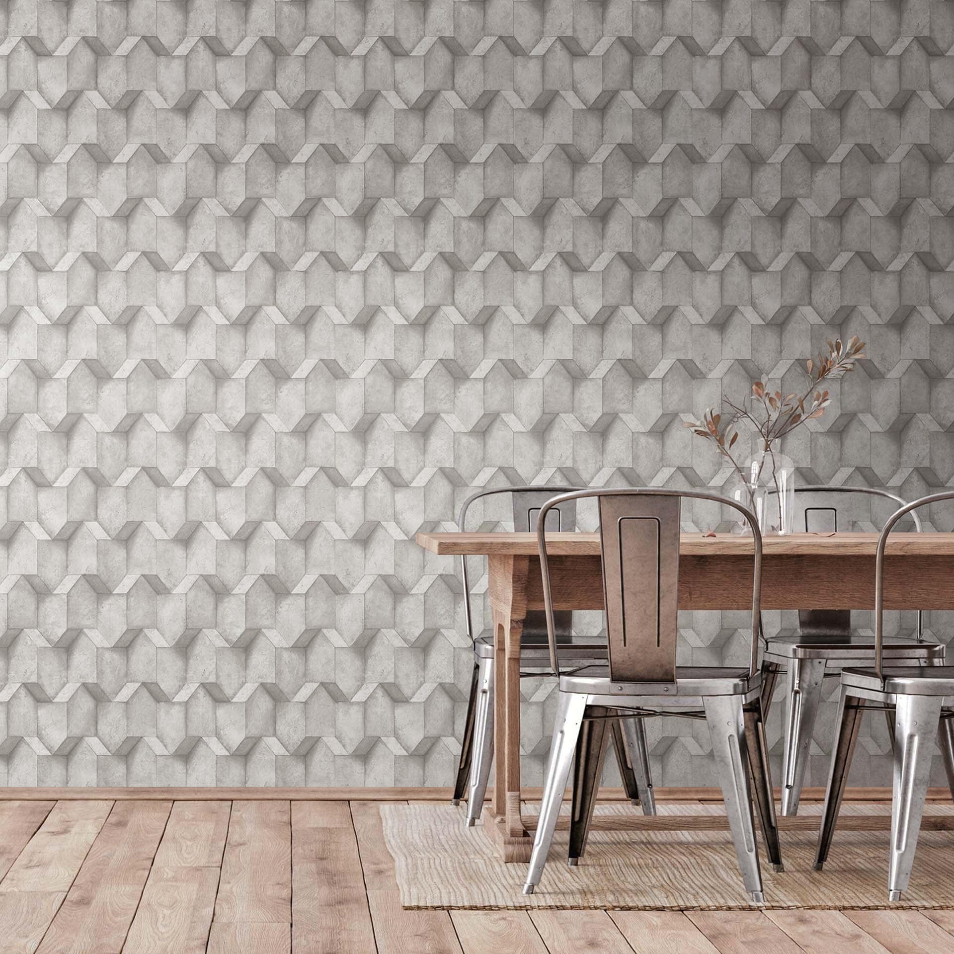 A.S. Création non-woven tapet BOS - beton look 3D effekt grå