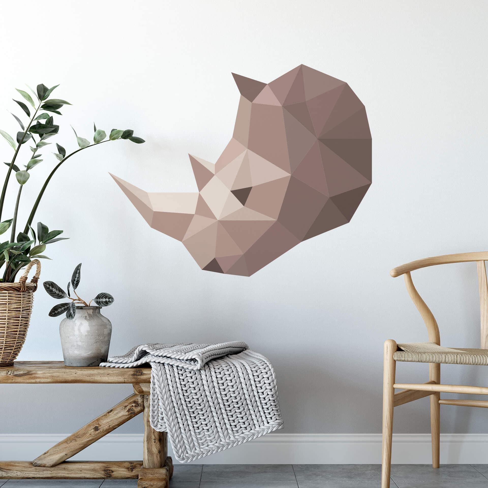 Wandtattoo Polygon - Nashornkopf