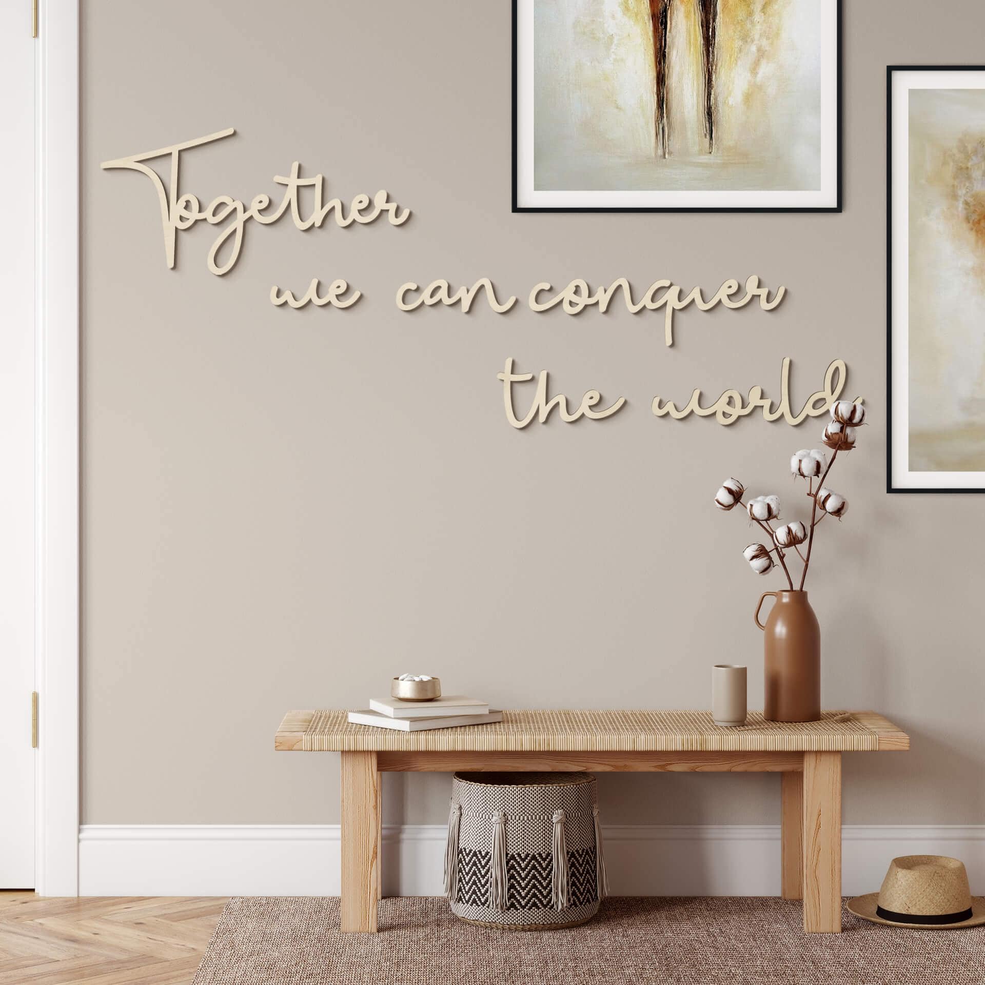 Træbogstaver - Poppel - Together we can conquer th