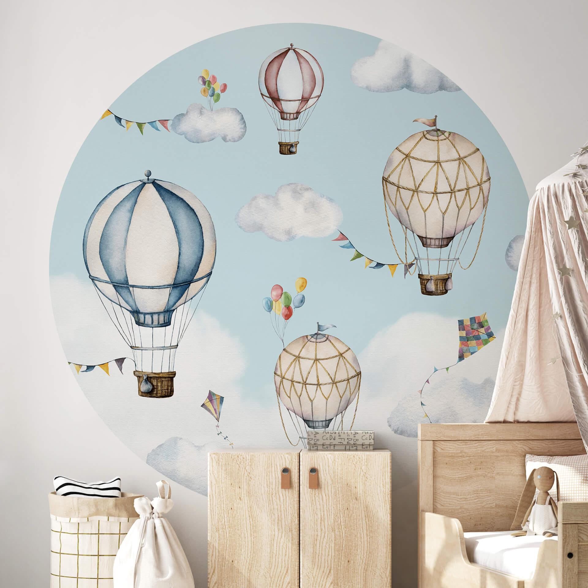 Fototapet - Rundt Oliver Robins - Balloon Bonanza - vliesetapet/selvklæbende non-woven tapet