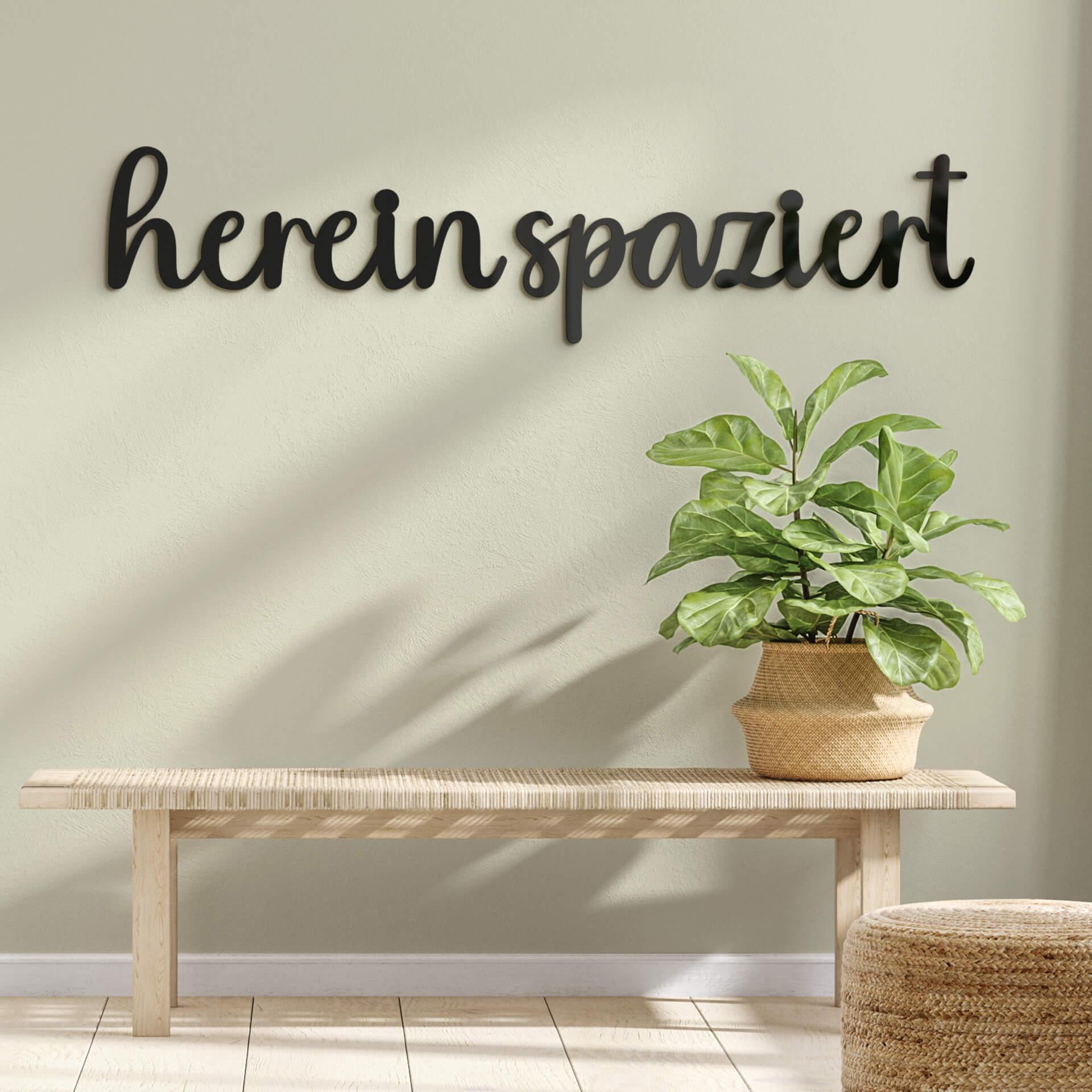 Acryldeko 3D-Schriftzug Hereinspaziert