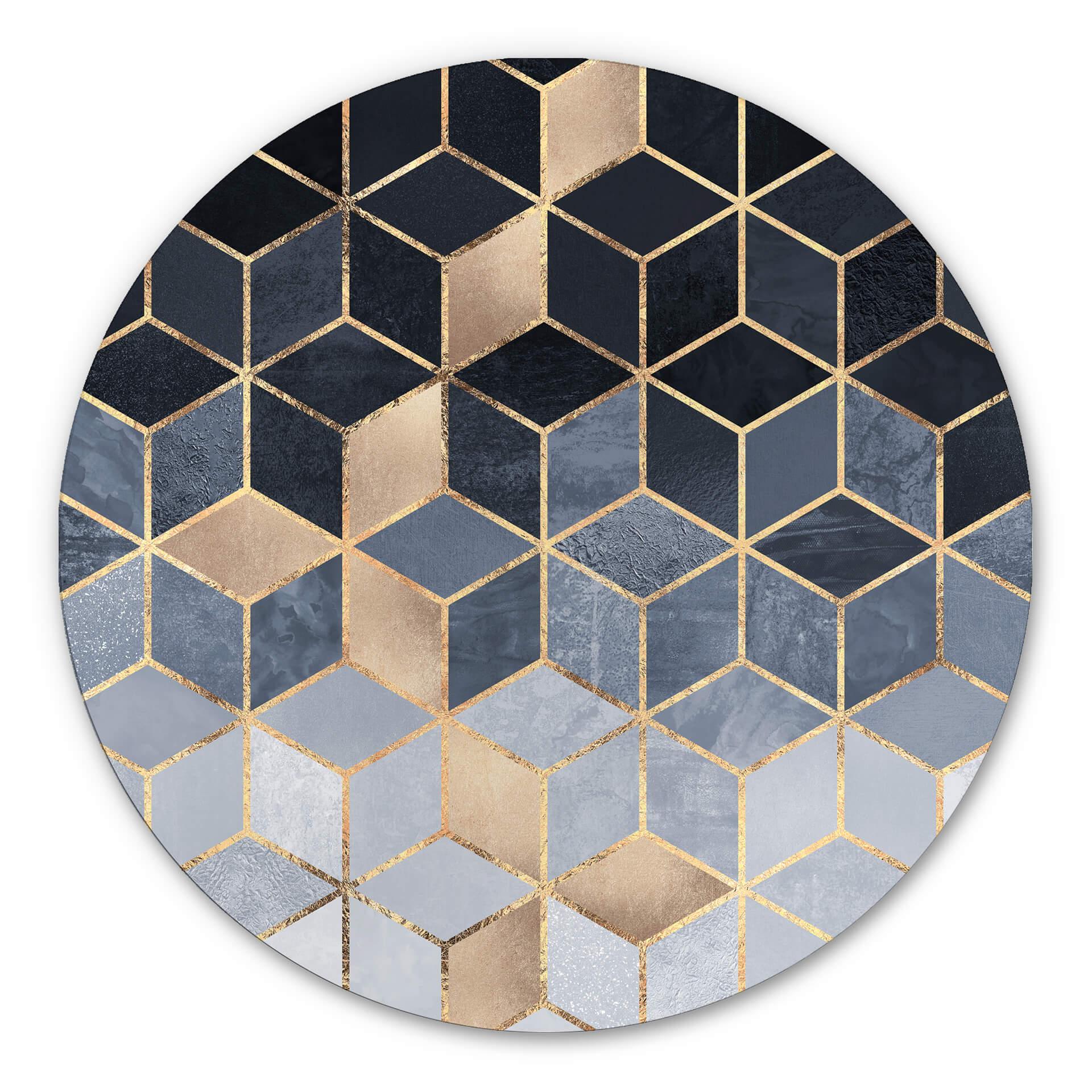 Wandcirkel Fredriksson - Blue Geometry