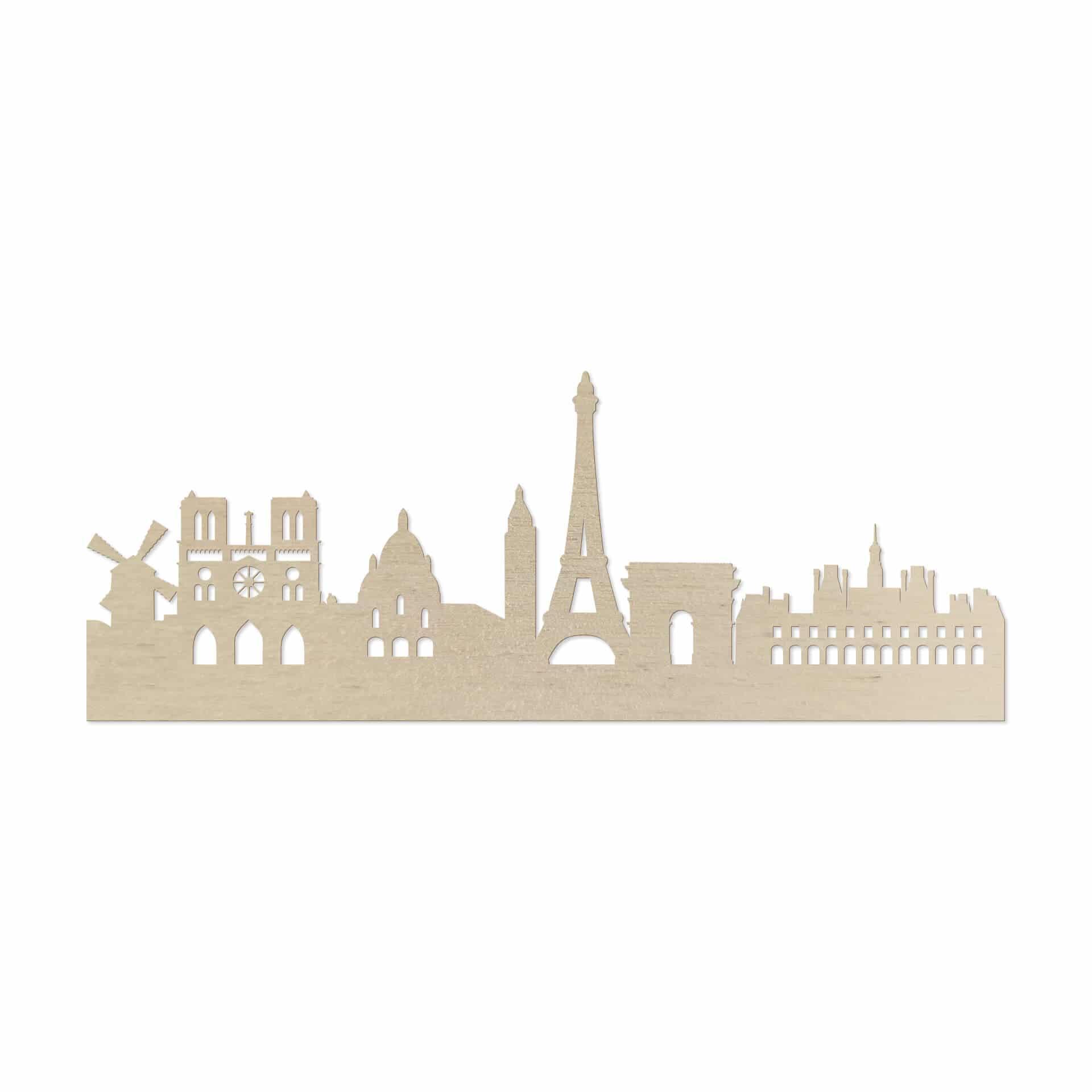 Decoro in legno – Skyline Parigi - Pioppo