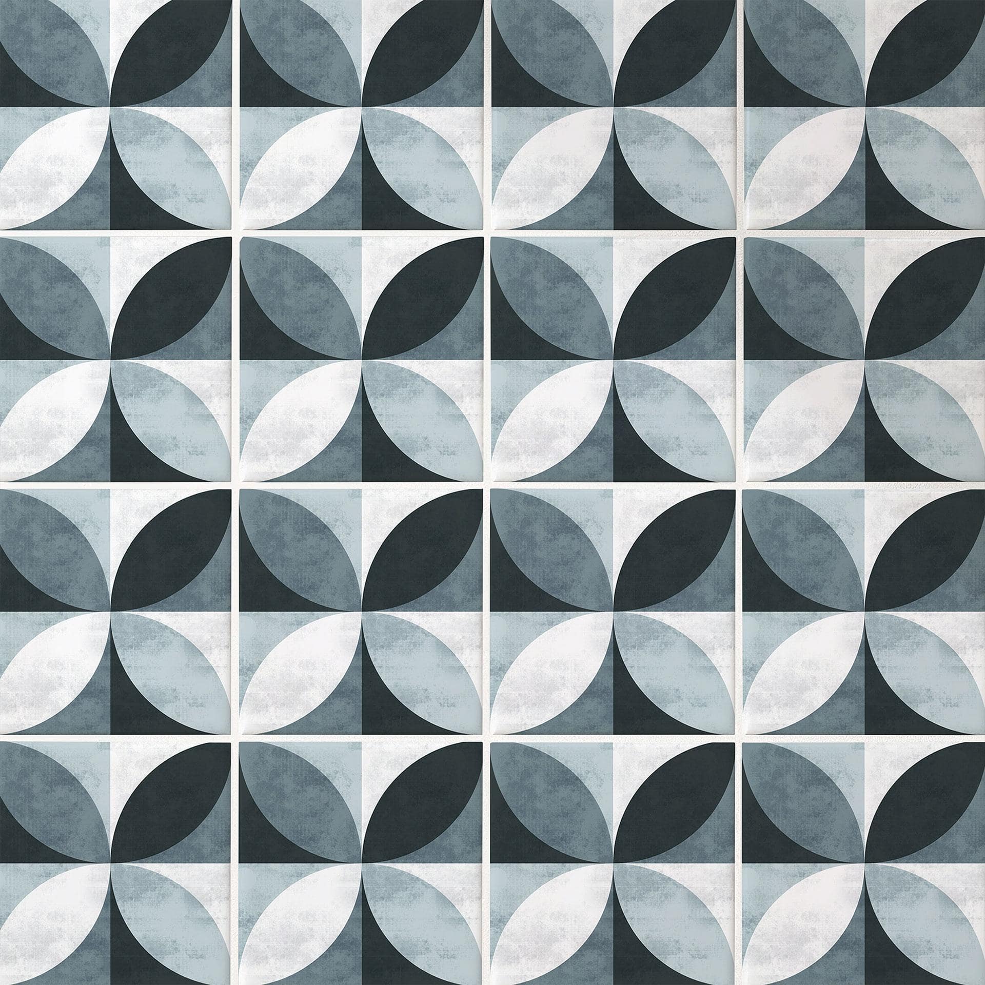 Azulejos Adhesivos Flor Abstracto - azul - lote de 12