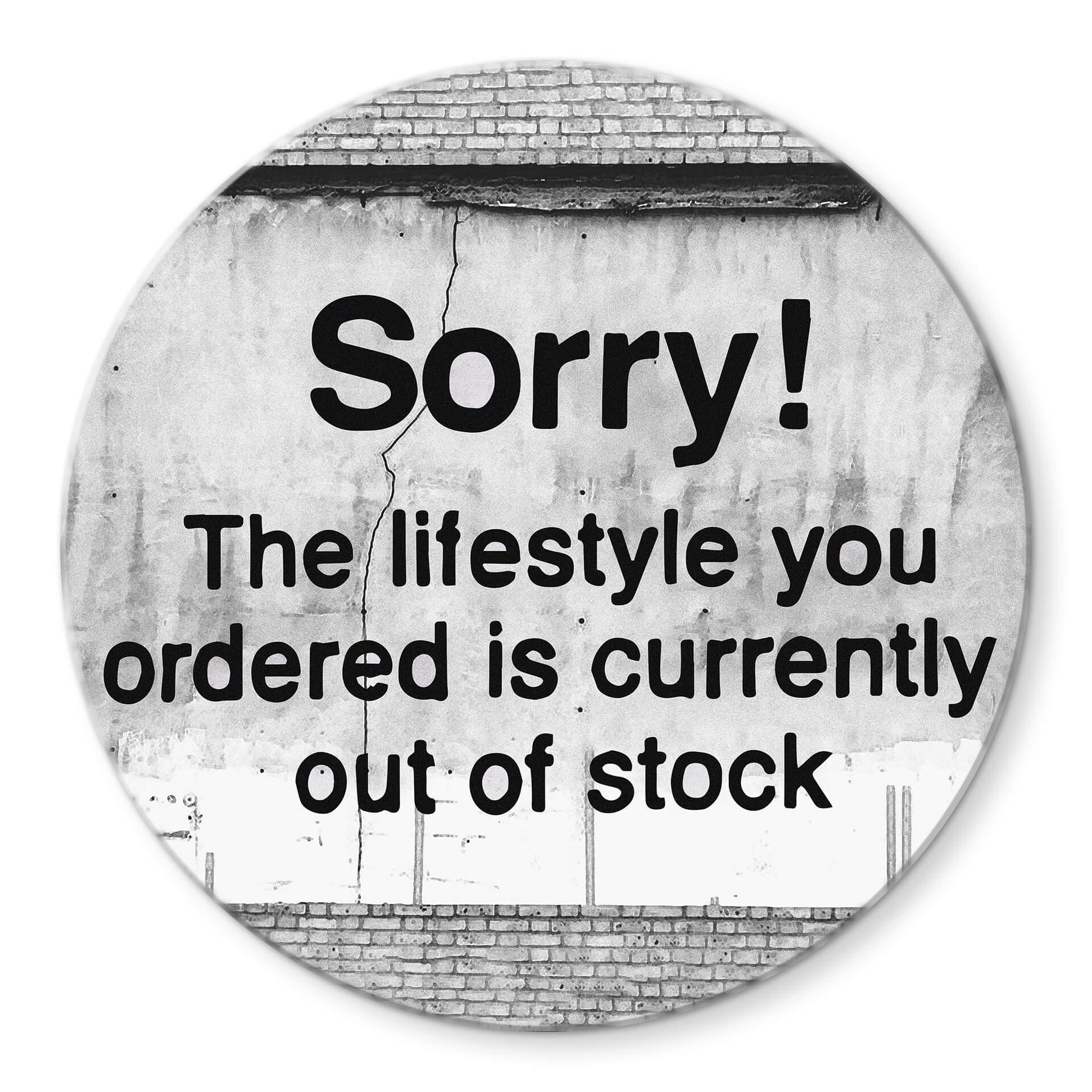 Tableau sur verre rond Banksy - Out Of stock