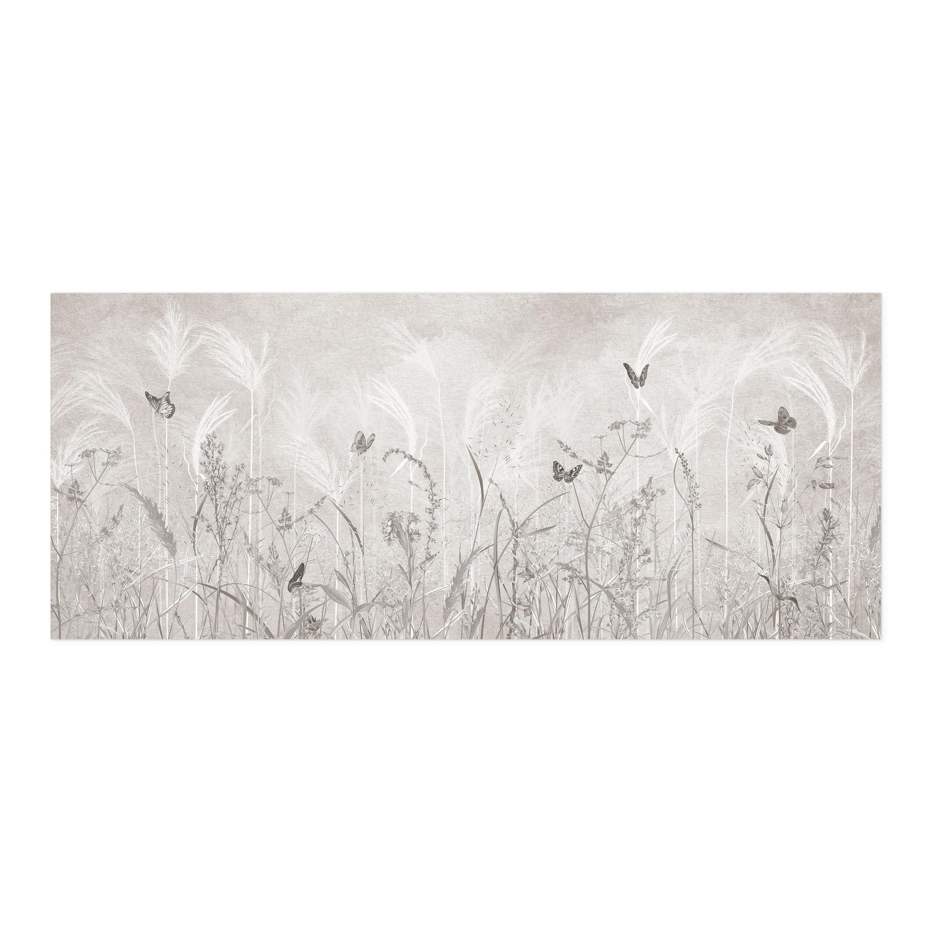 Selbstklebende Küchenrückwand Wildblumenwiese mit Schmetterlingen im skandinavischen Design - Ms Tif