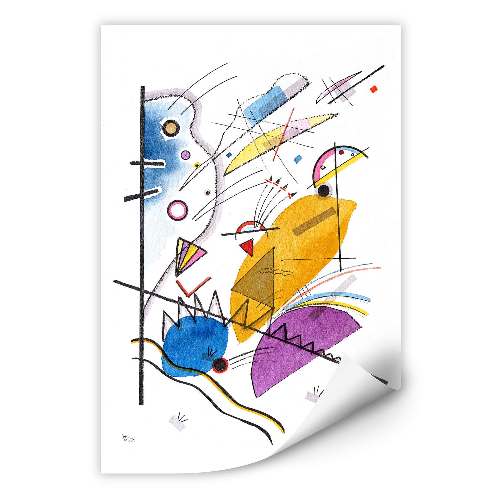 Zelfklevende Poster Kandinsky - Stripe