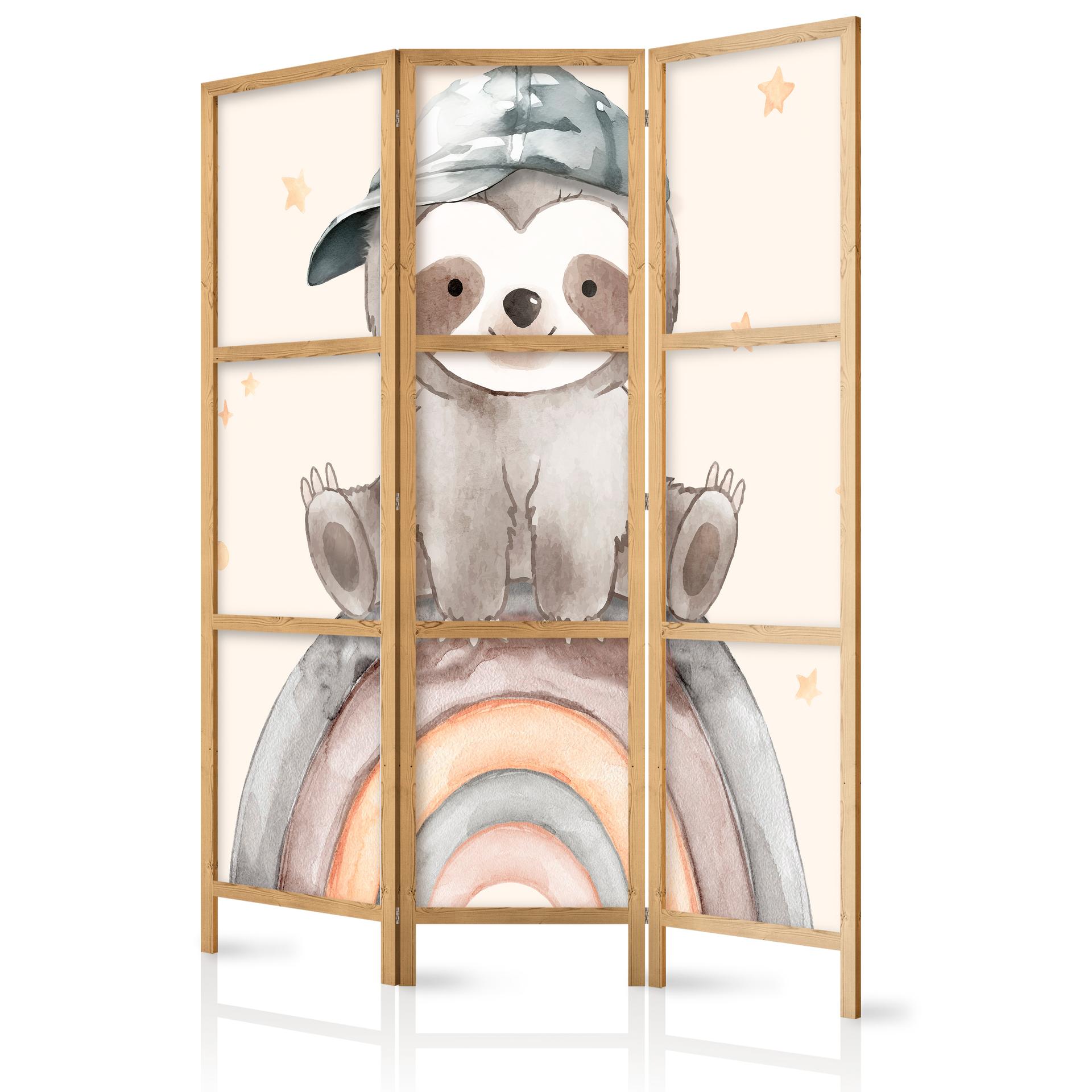Japanischer Paravent, Raumteiler freistehend, Trennwand - Happy Sloth