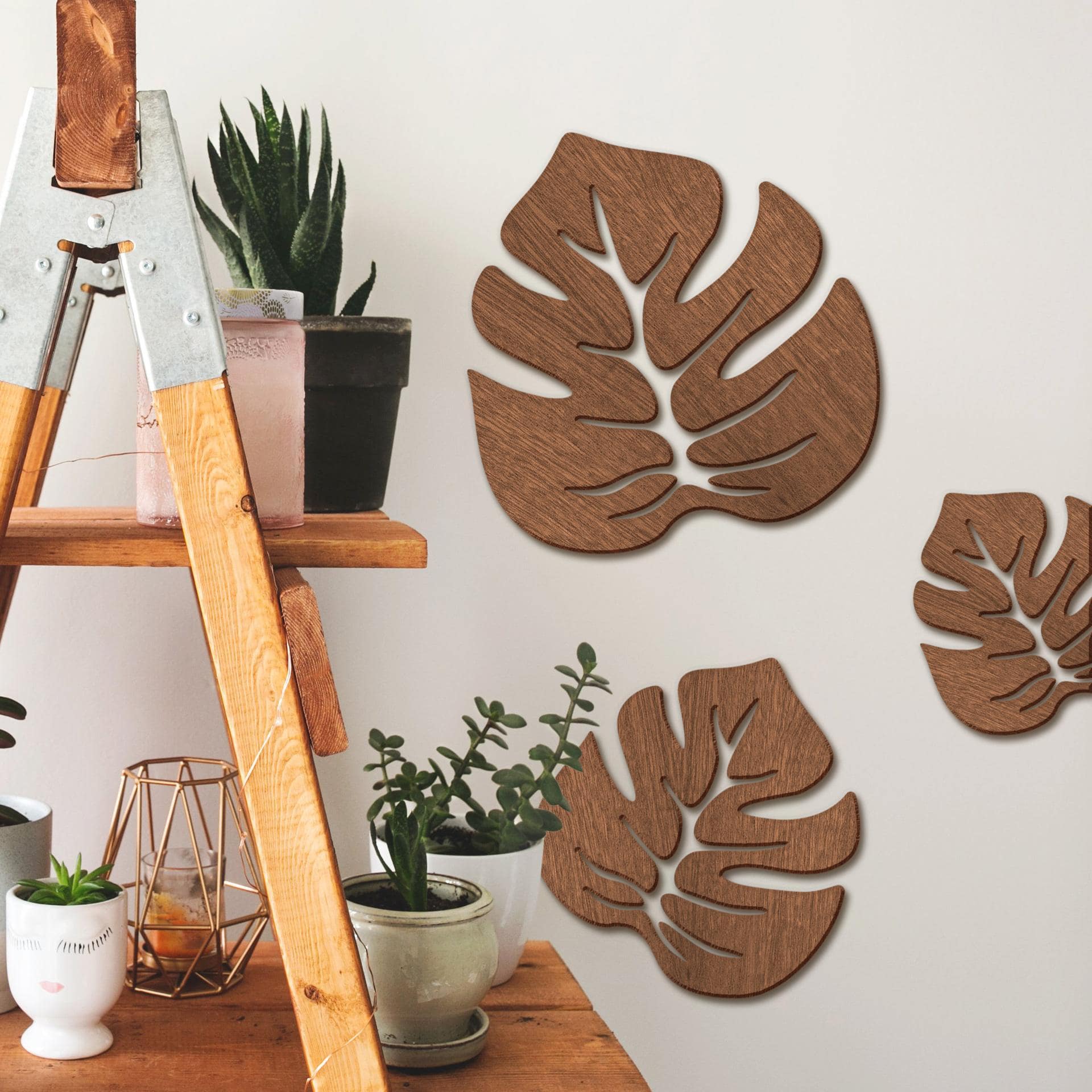Madera Artística Caoba - Hoja Monstera 01