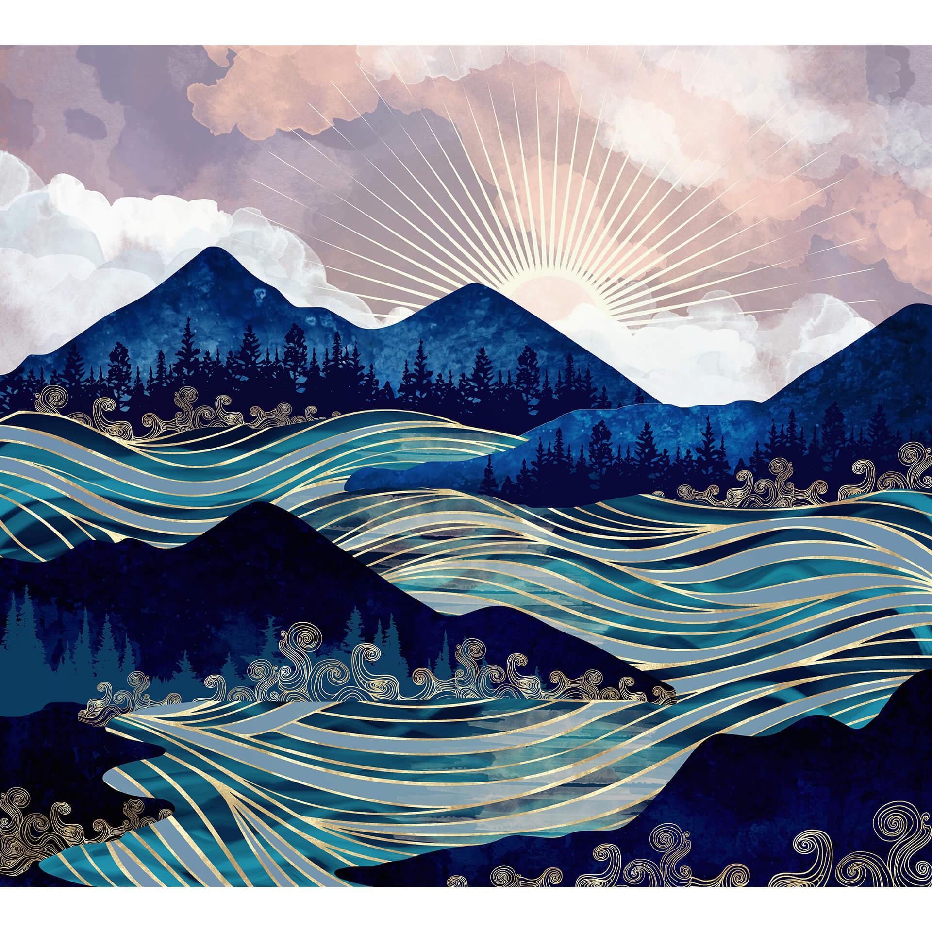 Fotobehang SpaceFrog Designs - Striped Lake