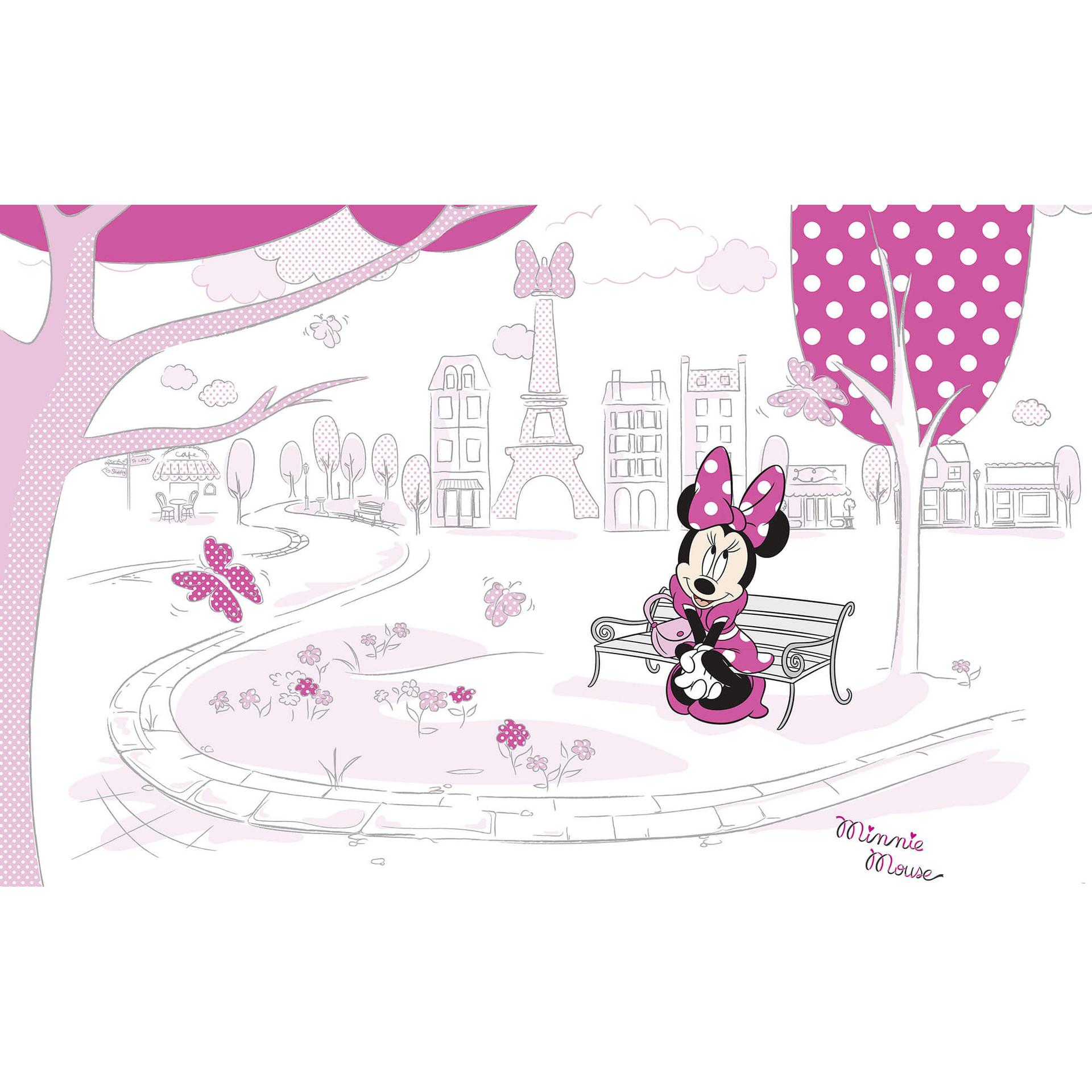 Fotobehang Minnie in Parijs