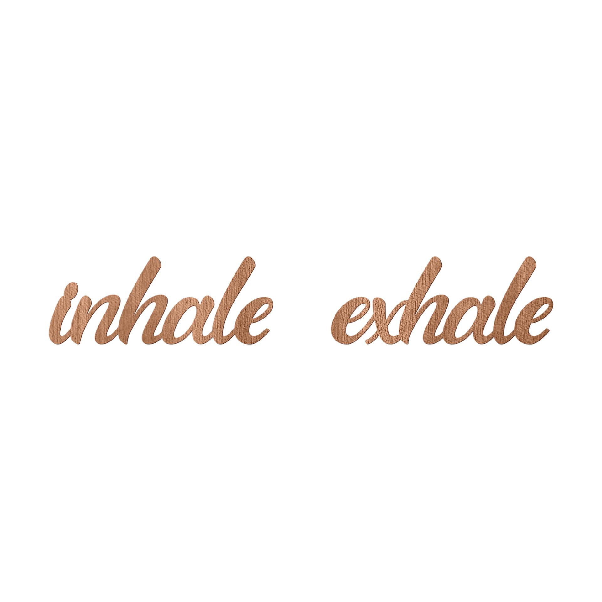 Decoro in legno inhale exhale
