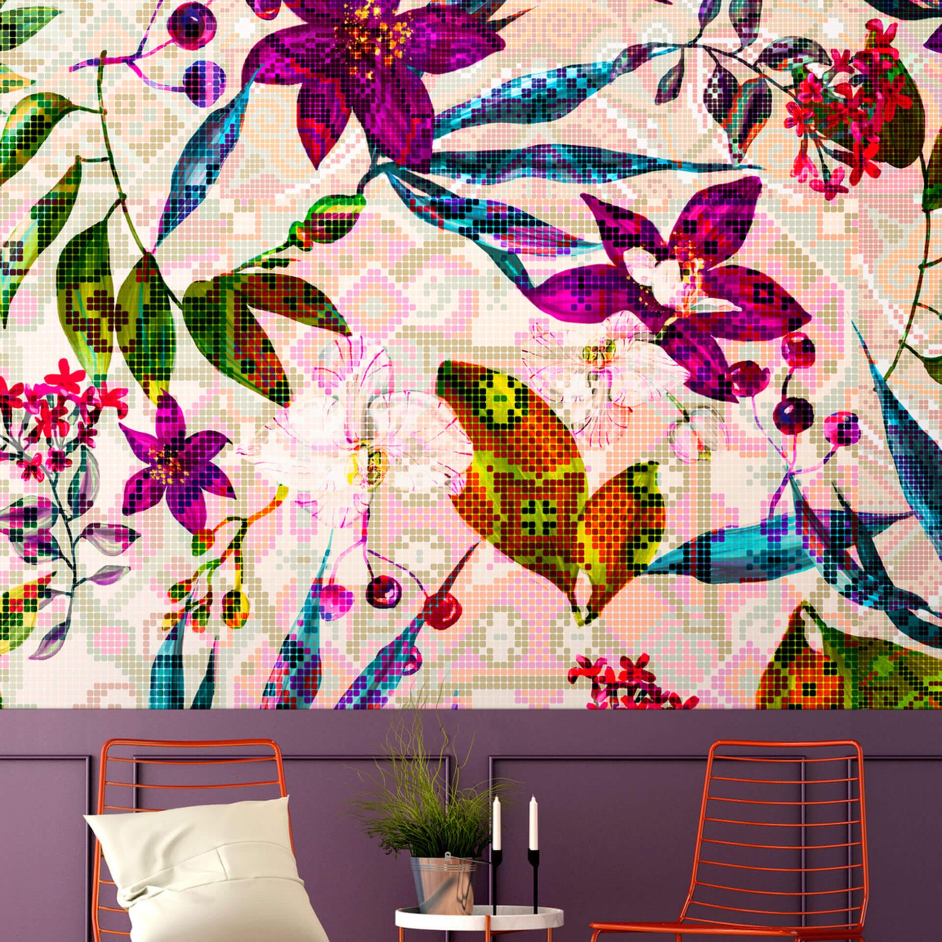 Livingwalls Fototapet Walls by Patel Mosaic blossom 2