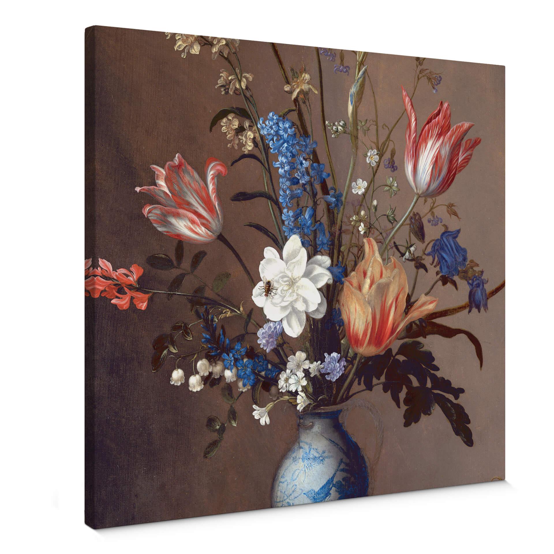 Lienzo Van der Ast - Flores en un jarrón Wan-Li - Cuadrado