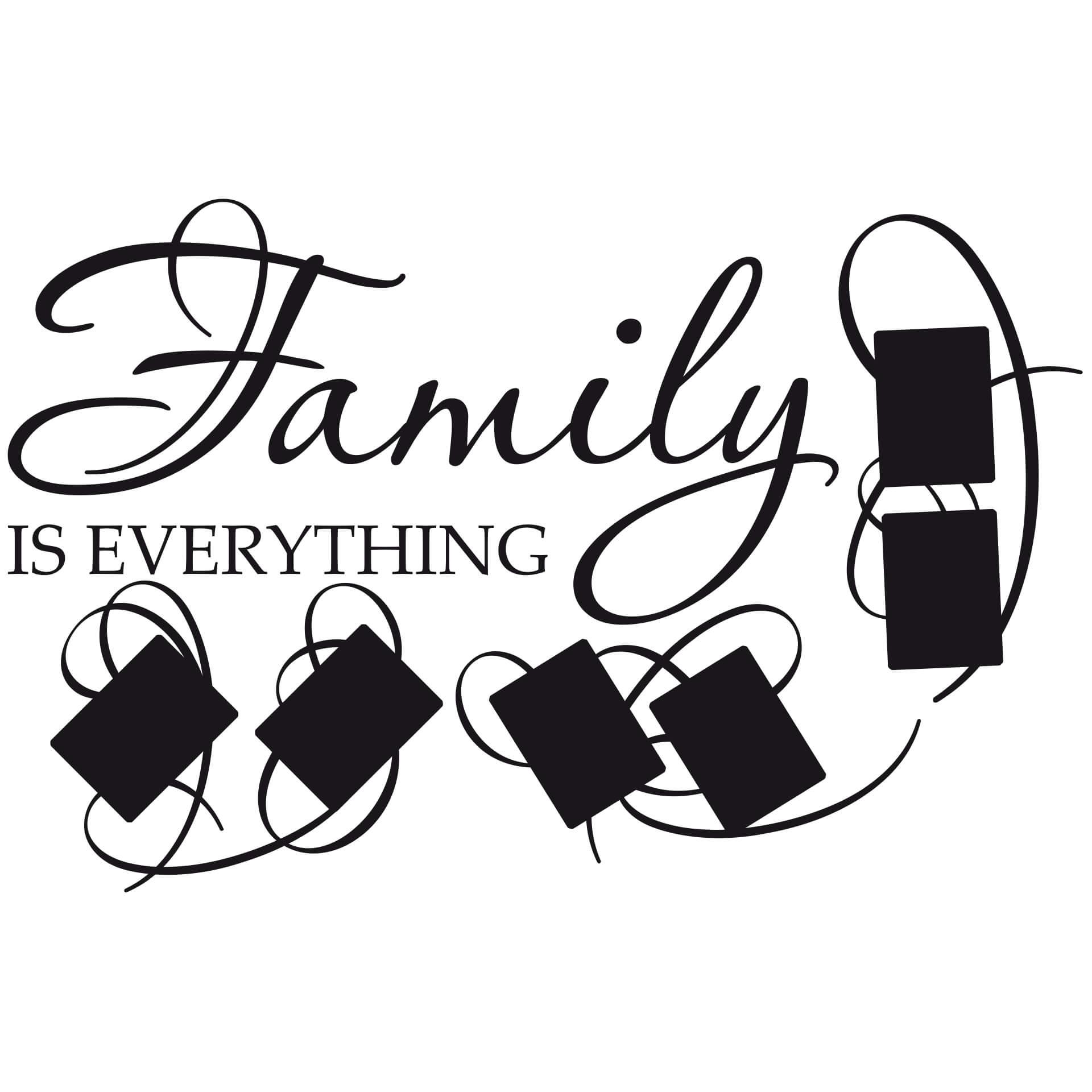 Muursticker Family is Everything met plek voor foto\'s