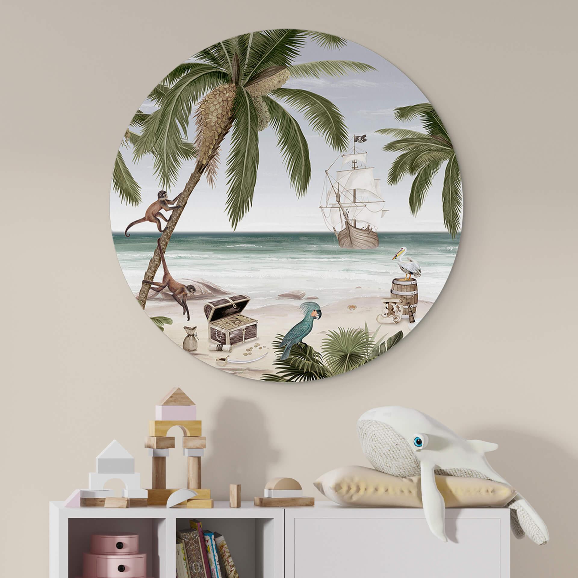 Wandbild Kikki Belle - Piratenbucht - Alu-Dibond Rund