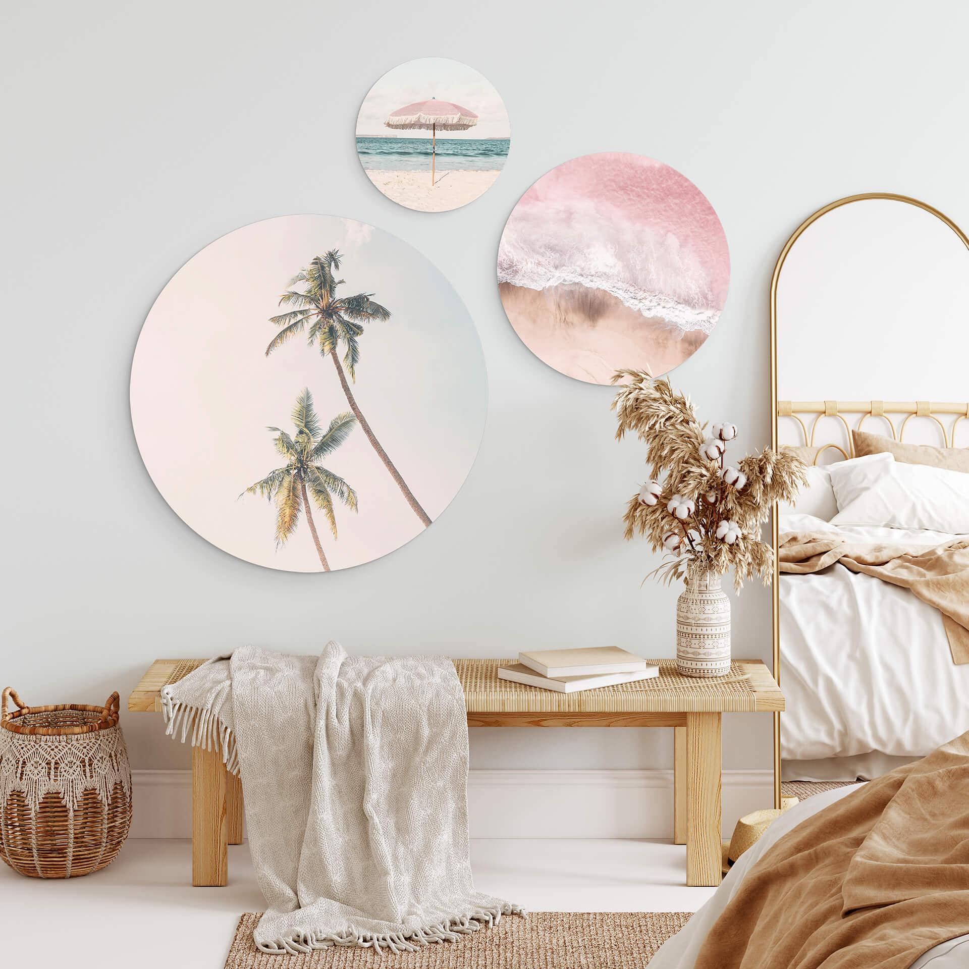 Tableau sur alu-Dibond rond Sisi & Seb Ensemble de sentiments d'été (set 3 pièces)