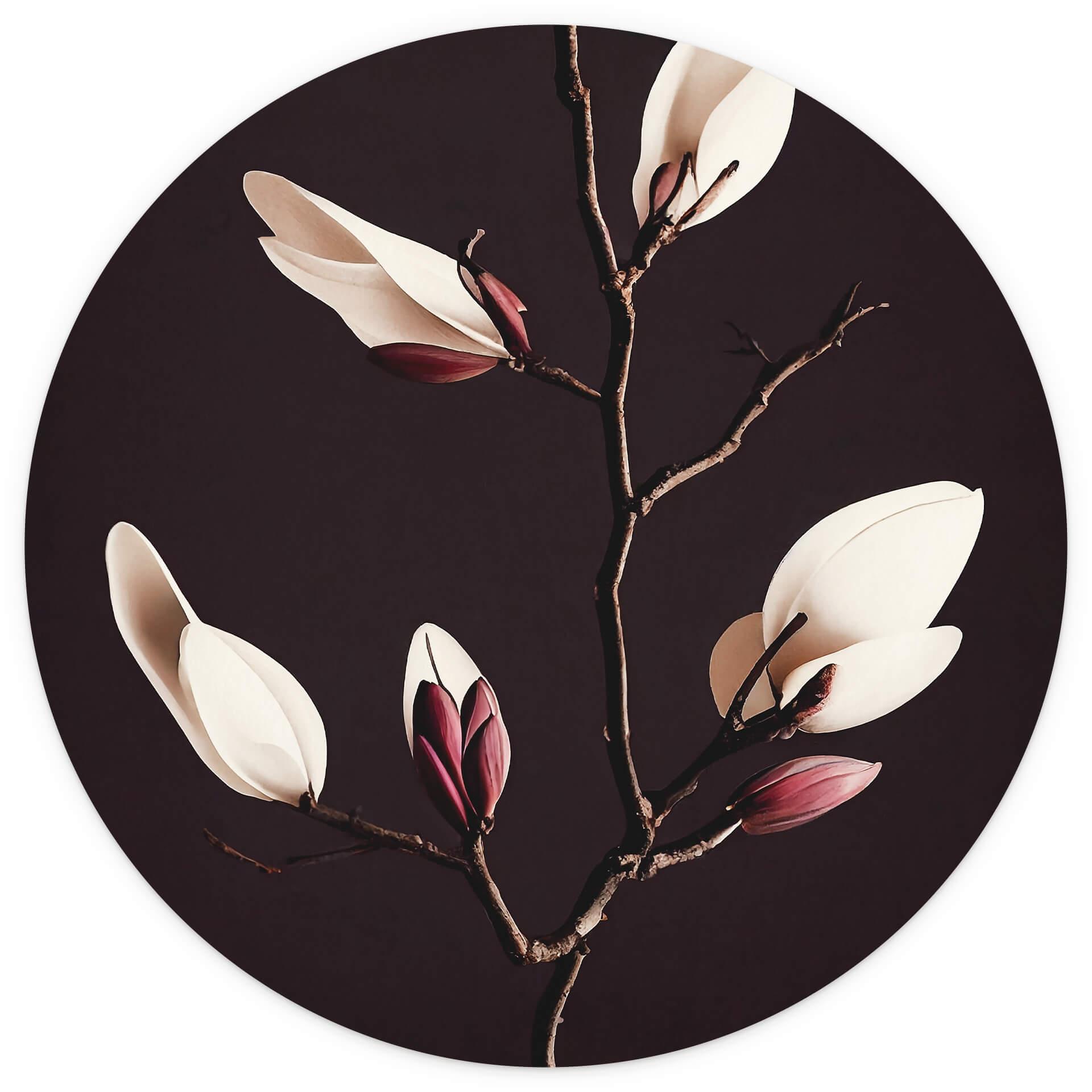 Tapet cirkel Treechild - Magnolia Blossoms - vliesetapet/selvklæbende non-woven tapet