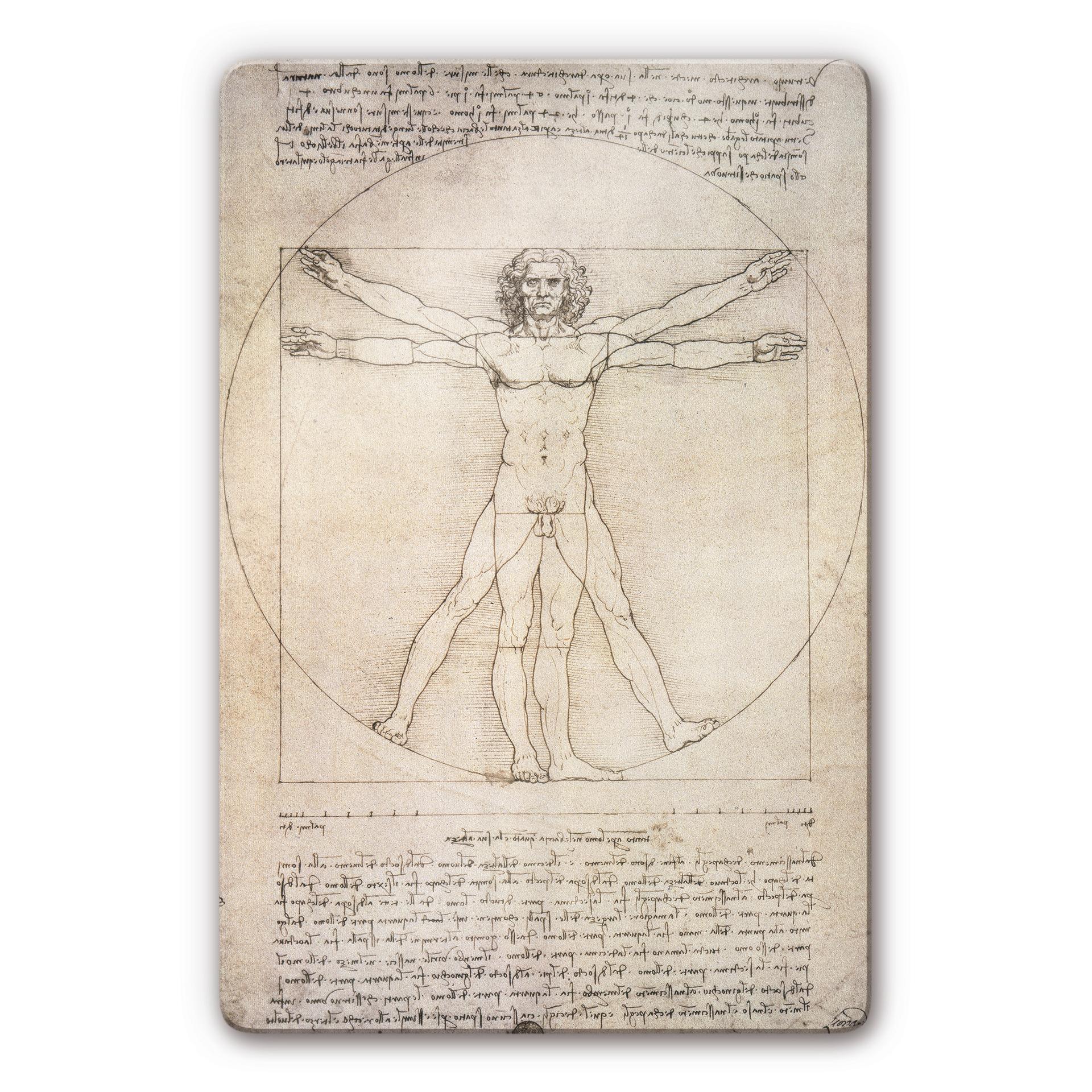 Glasbillede - da Vinci - The Vitruvian Man