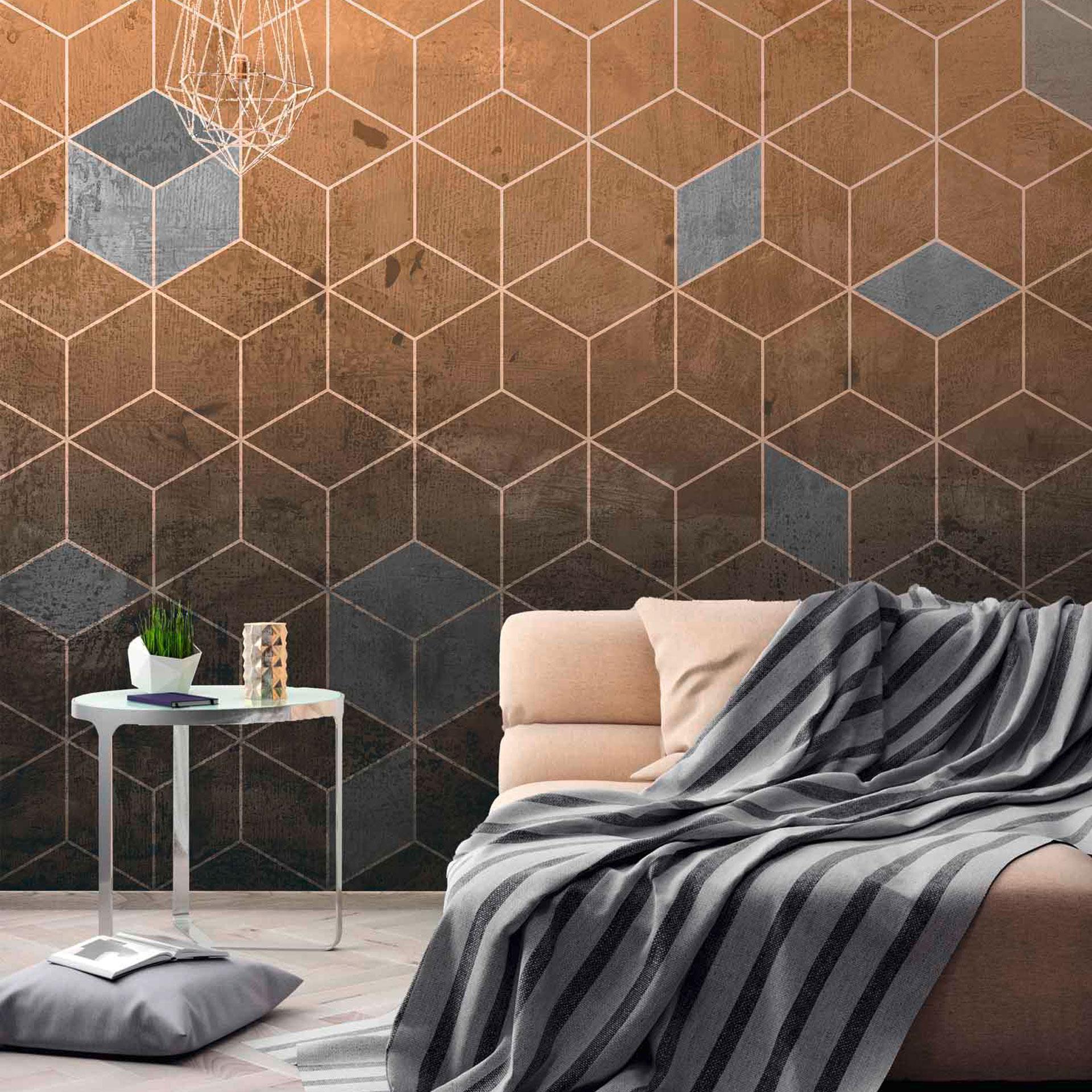 Designtapet DTiles2 i beige grey - vægbeklædning Designwalls 2 - 2,55 x 3,5 m