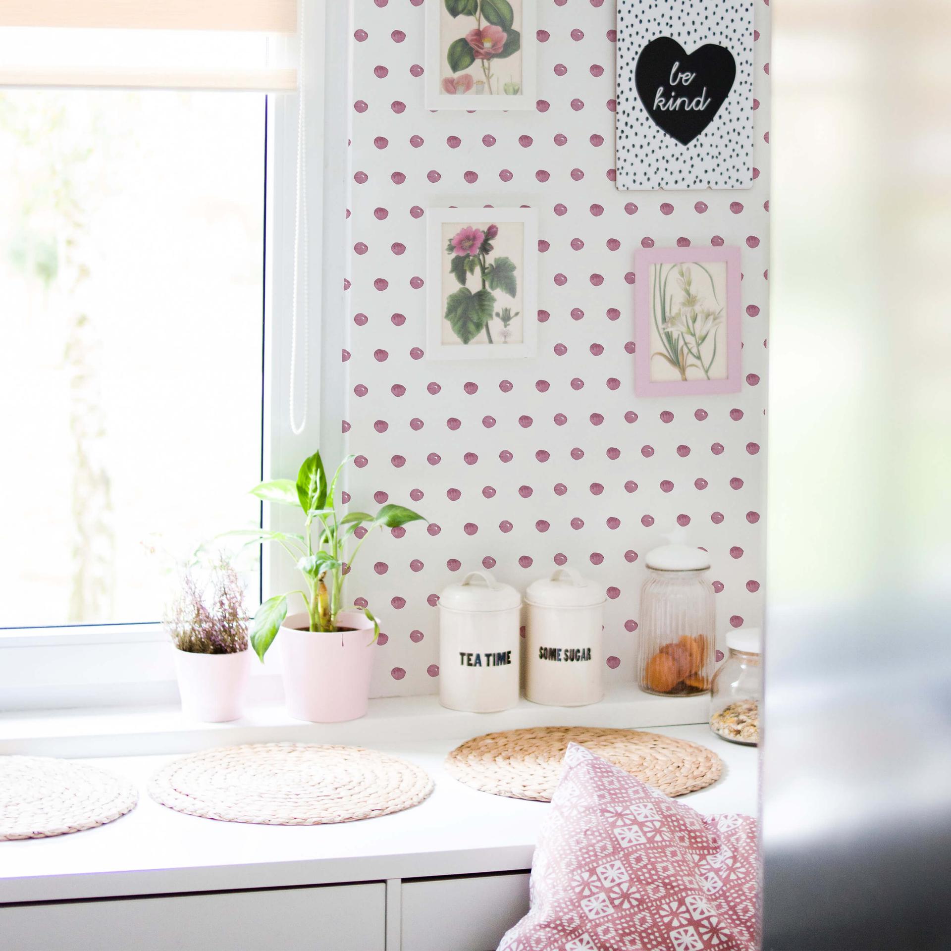 Patroonbehang – Aquarel Dots 02 – roze