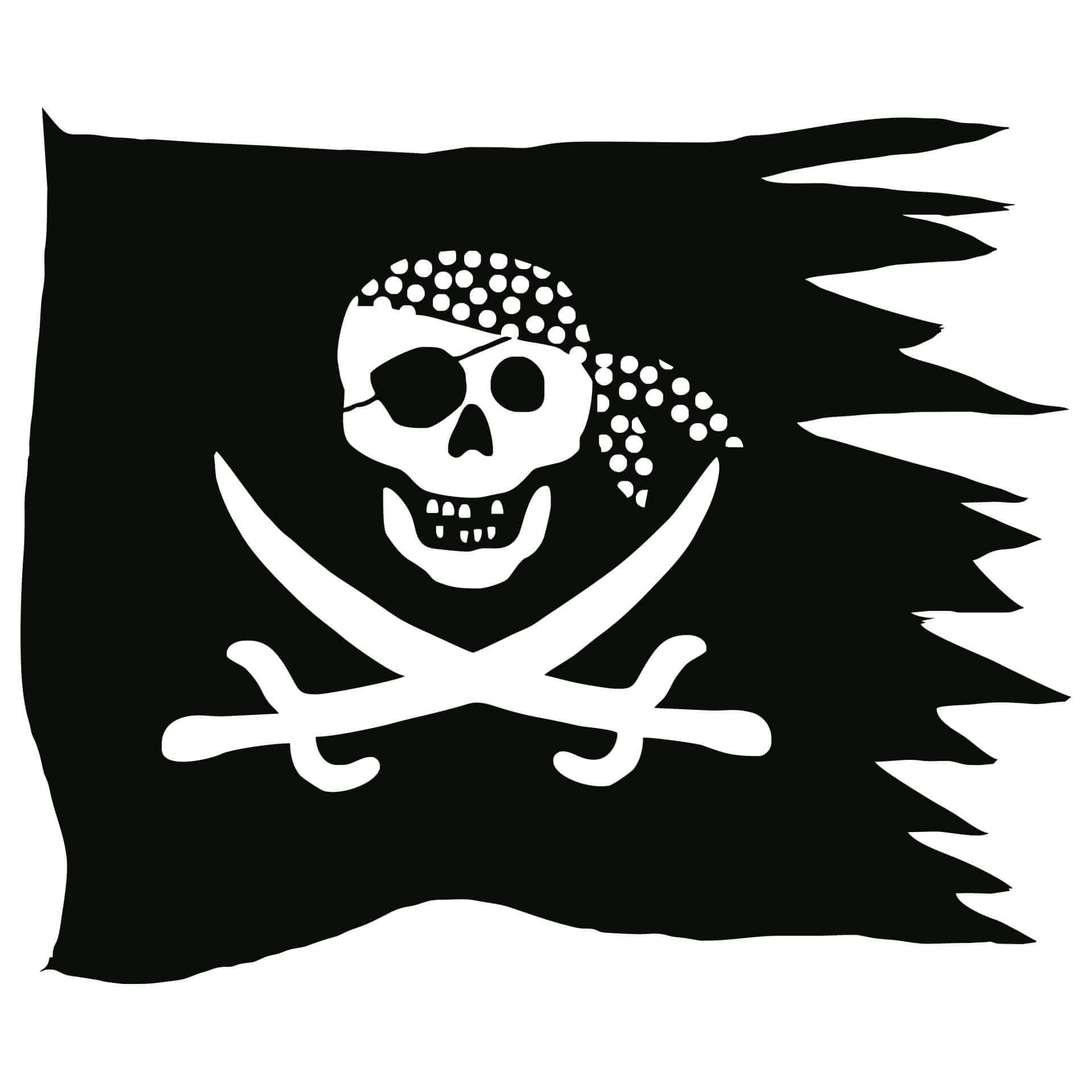 Wallsticker Sort Pirat Flag