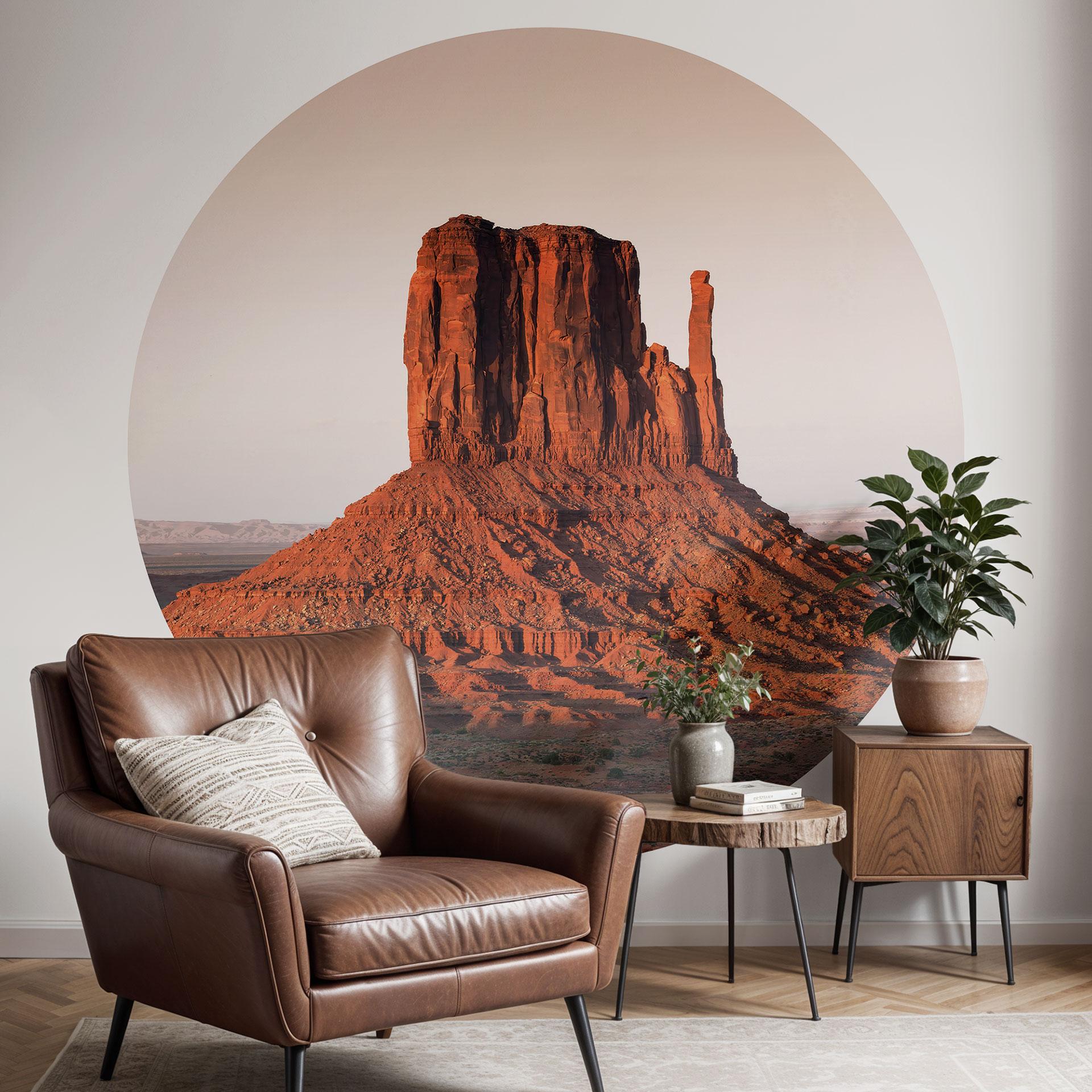 Fototapet klippeformation i Monument Valley - Hugonnard - Round - vliesetapet/selvklæbende non-woven