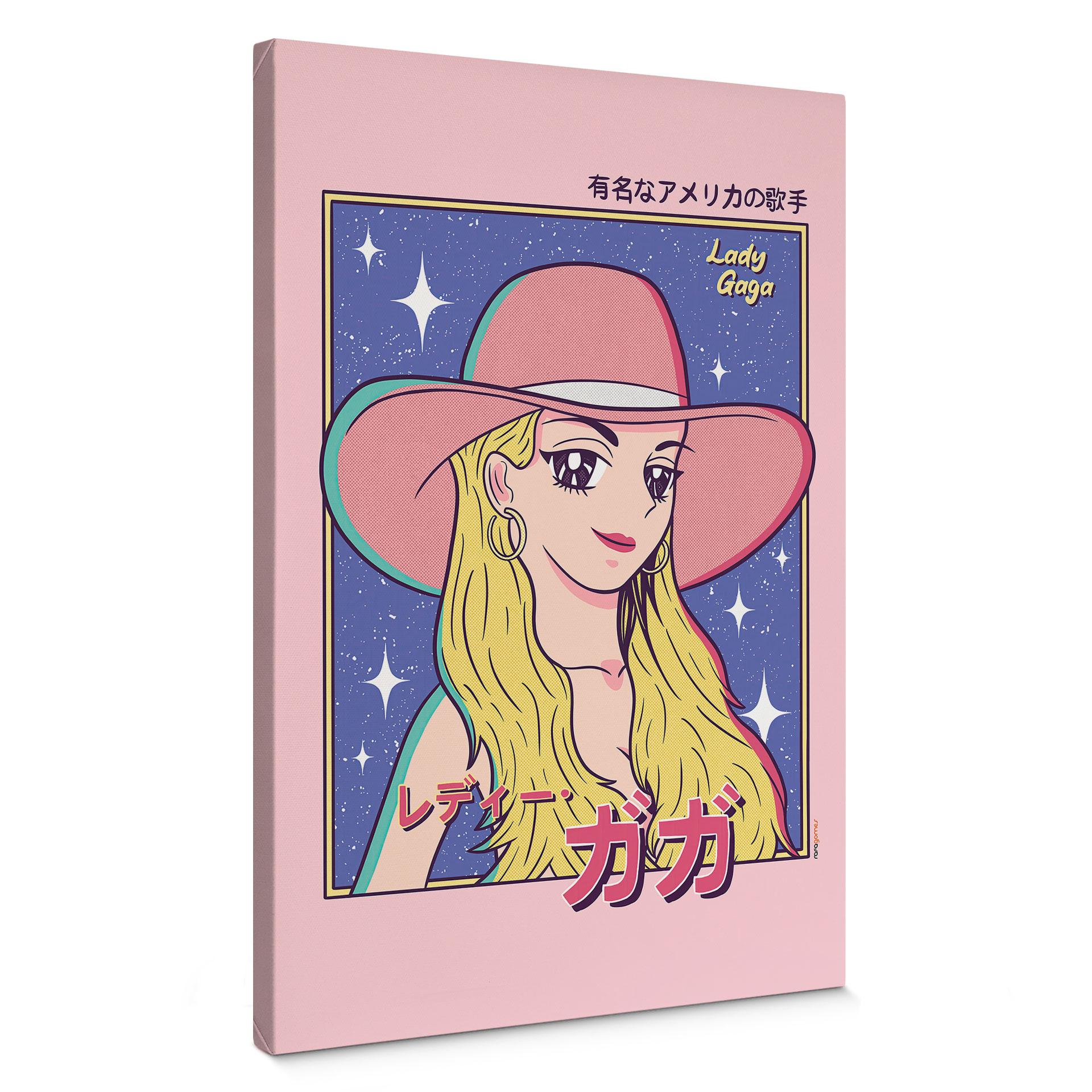 Lærredsprint - Anime-Girl "Lady Gaga" - Gomes