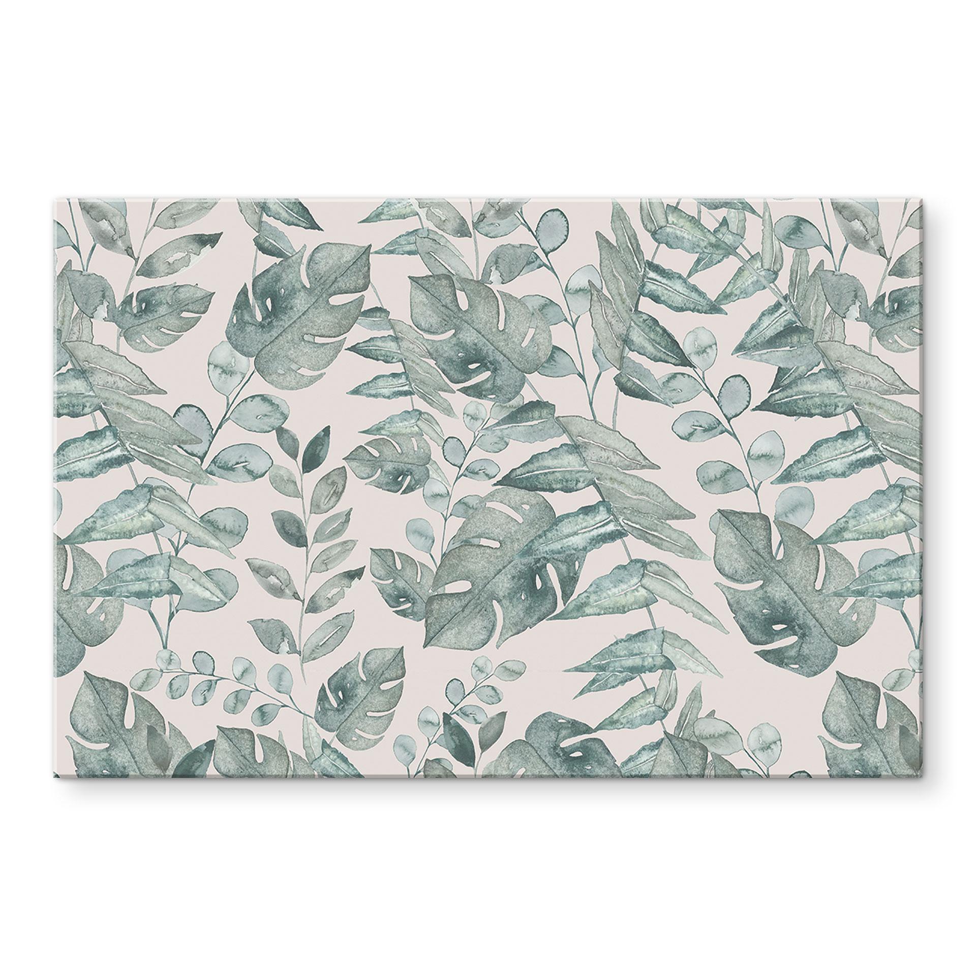Stænkplade jungleblade akvarel creme - Bloomery Decor