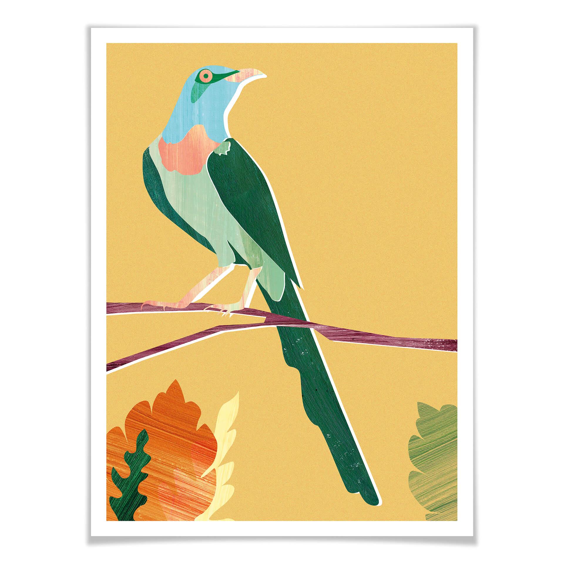 Póster Goed Blauw - Pájaro tropical