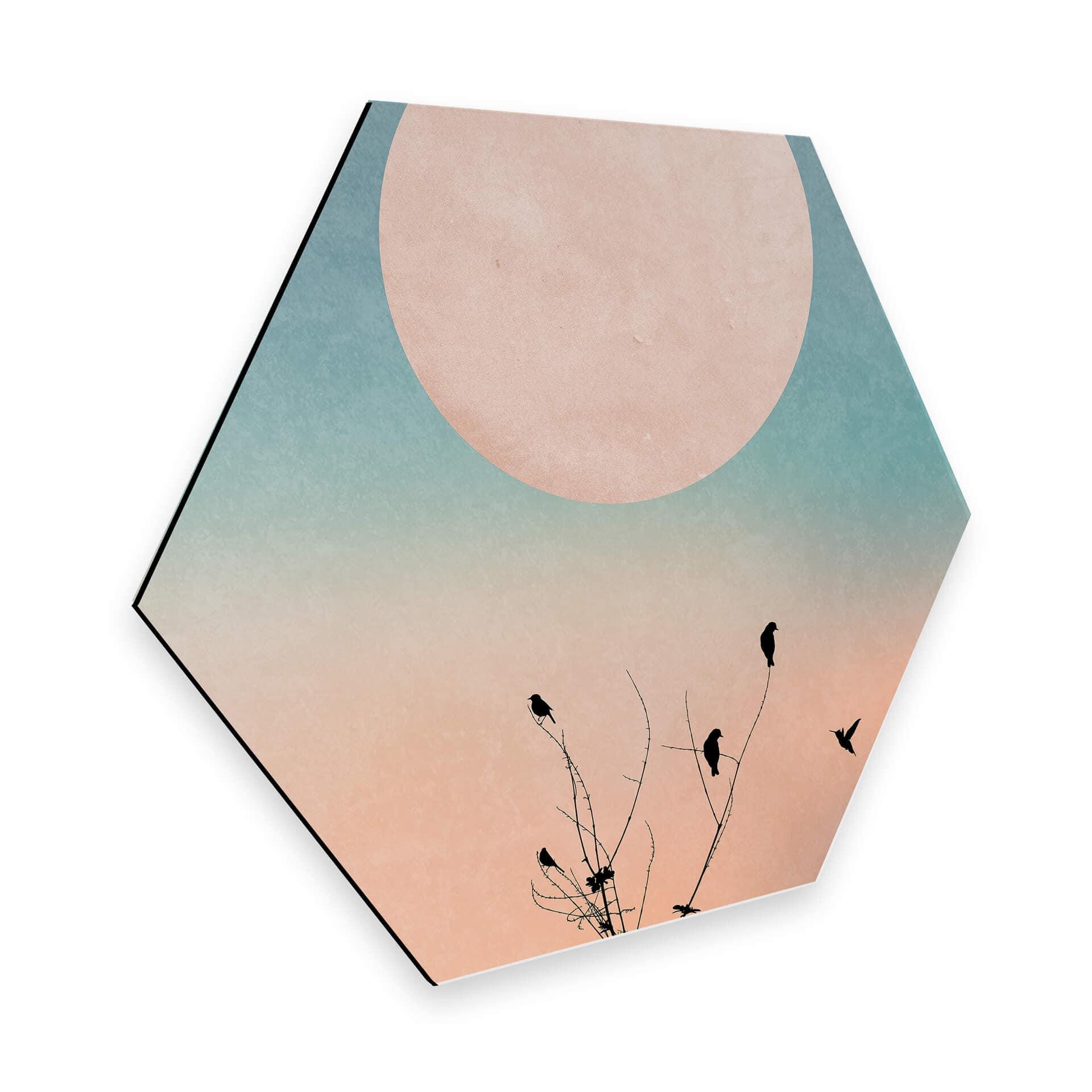 Hexagon alu-dibond - Kubistika - Warm Morning