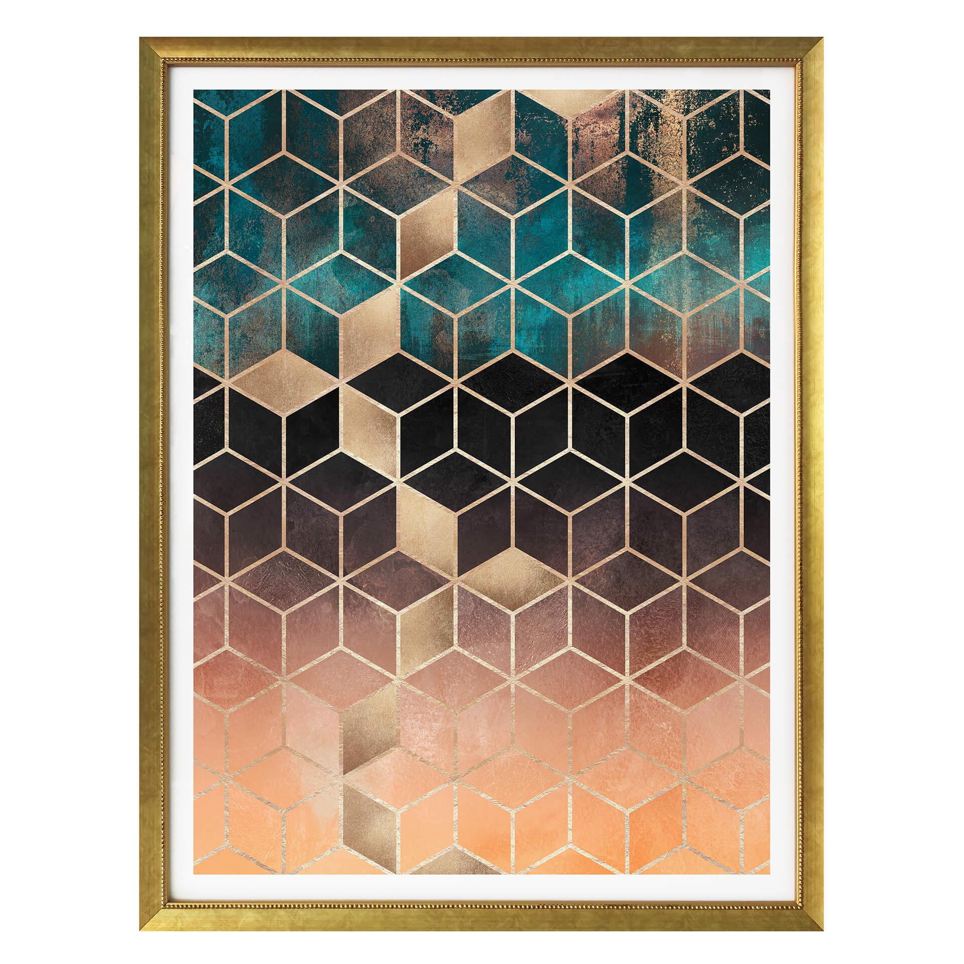 Frederiksson Plakat - Gold Green Geometry