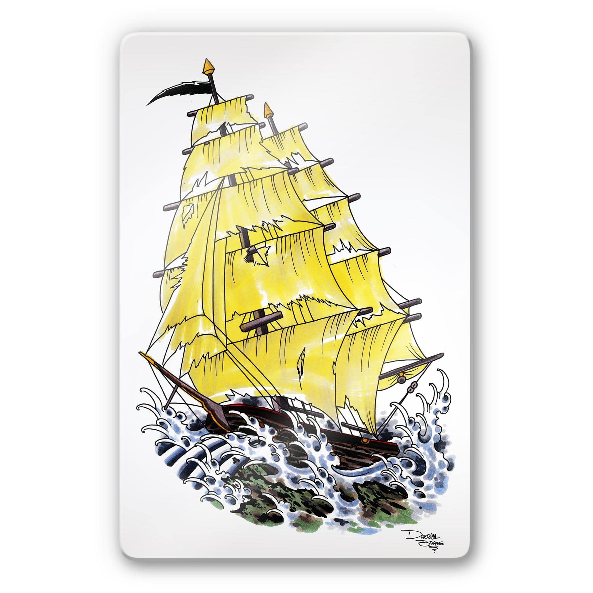 Tableau en verre - Miami Ink - Voilier