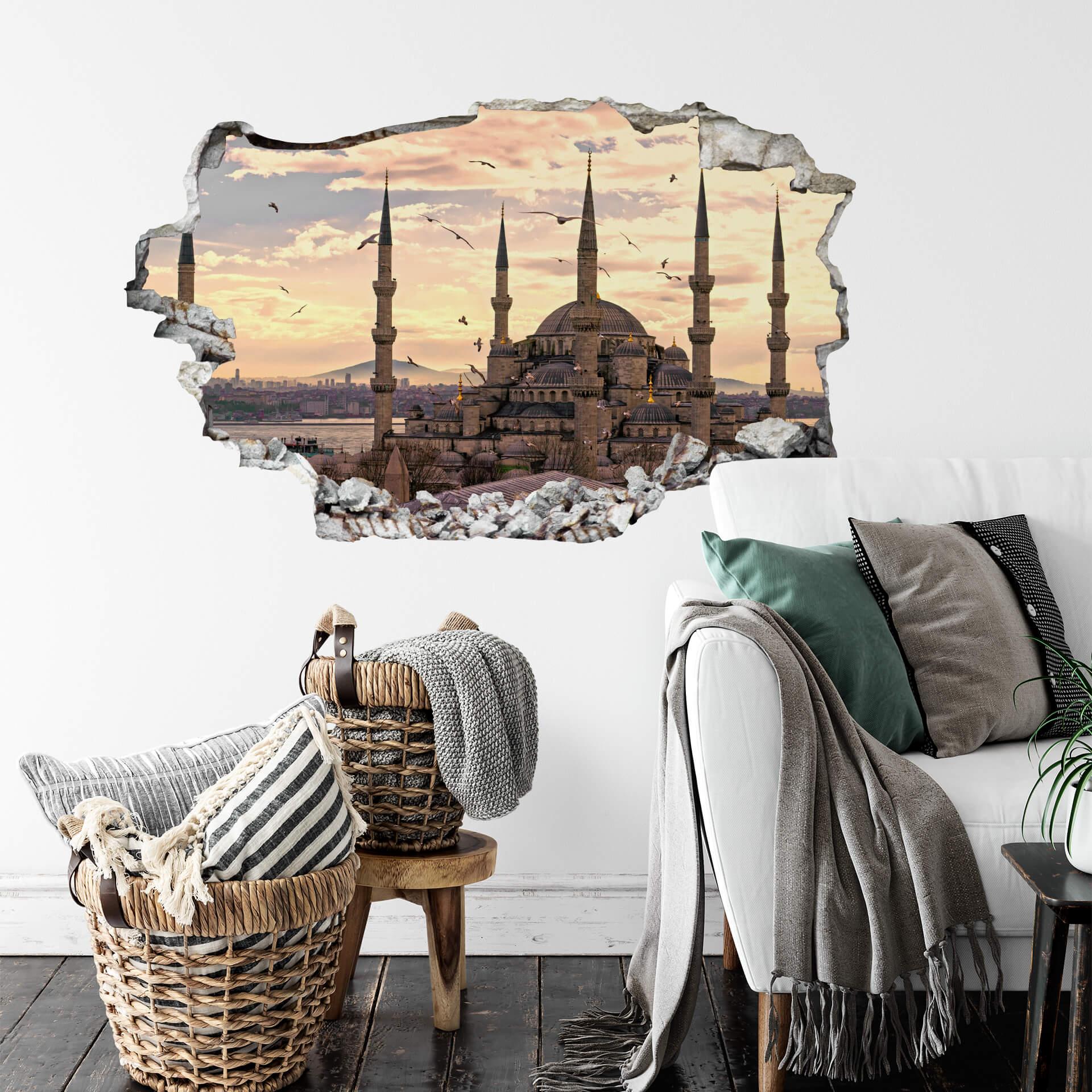 3D Wallsticker Blå Moské i Istanbul