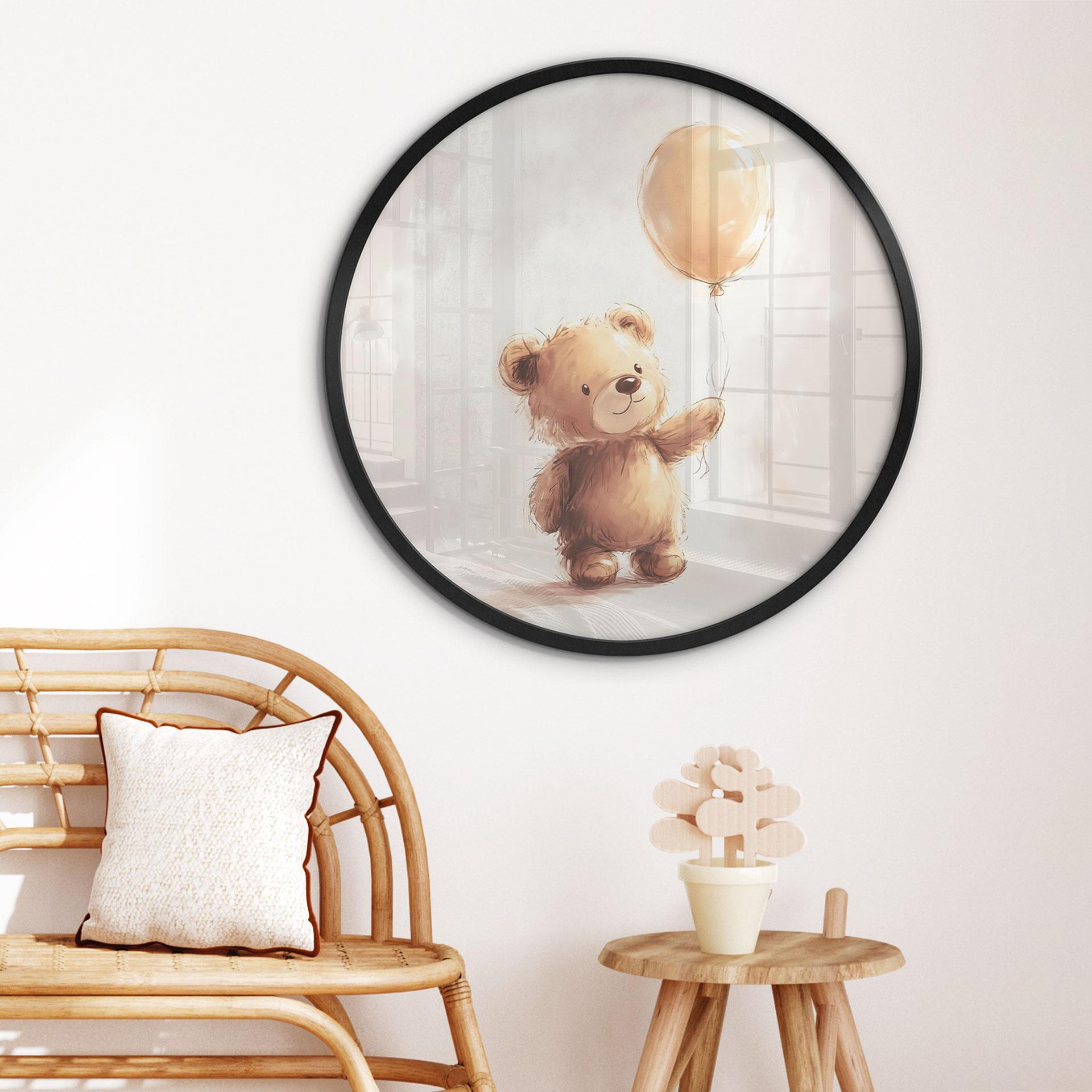 Plakat Lille bamse med ballon - Magnusson - Rund