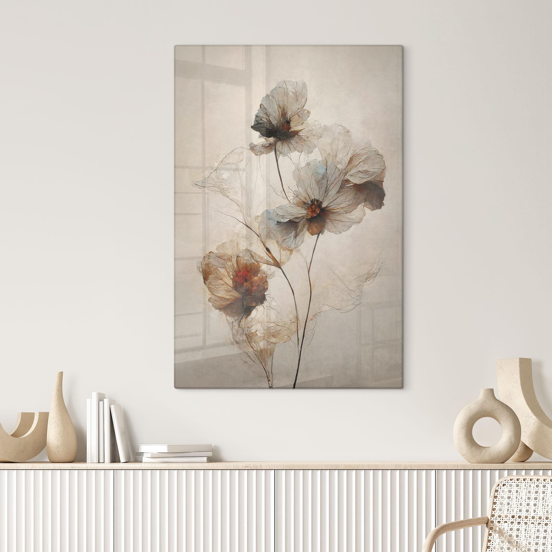 Glasbillede - Tørrede blomster - Forgængelighedens elegance - Treechild
