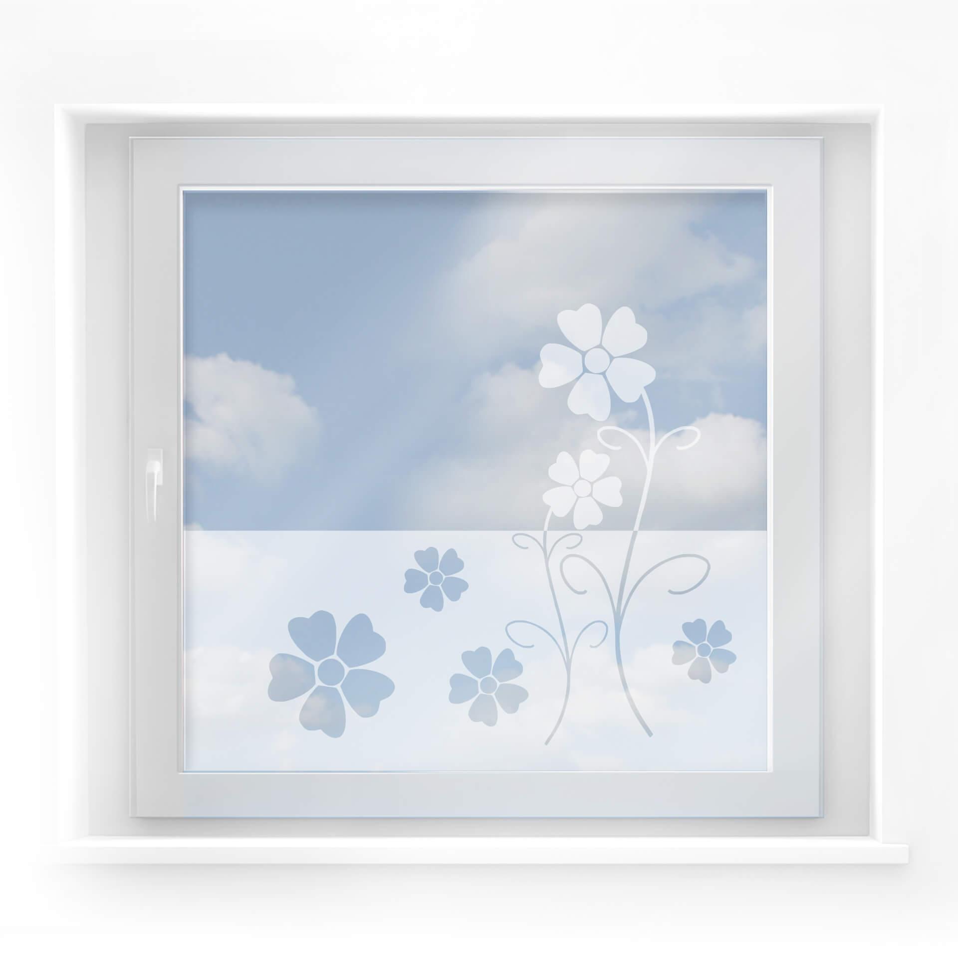 Matteret glas - Blomster